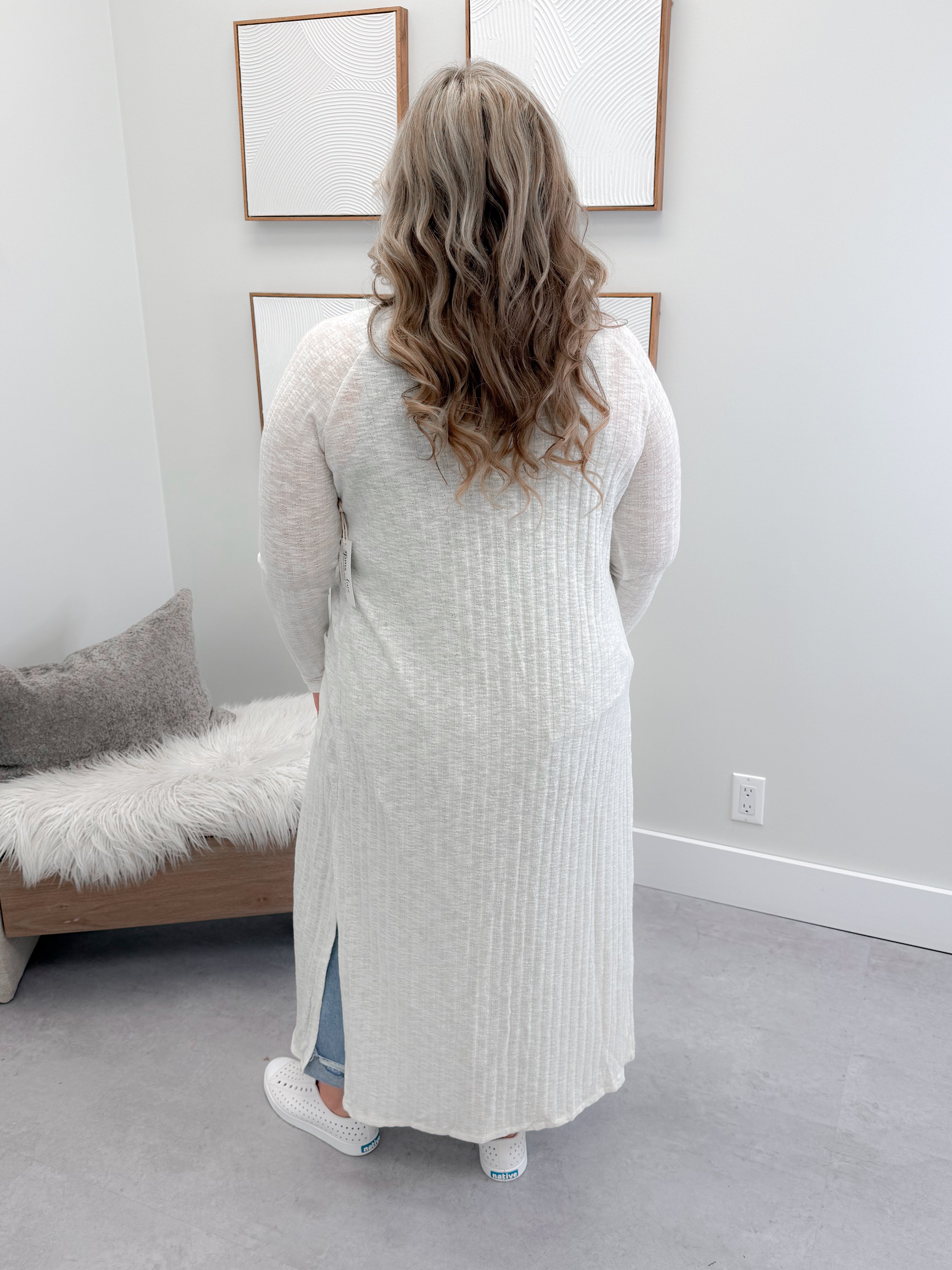 Heaven Long Cardi in Ivory