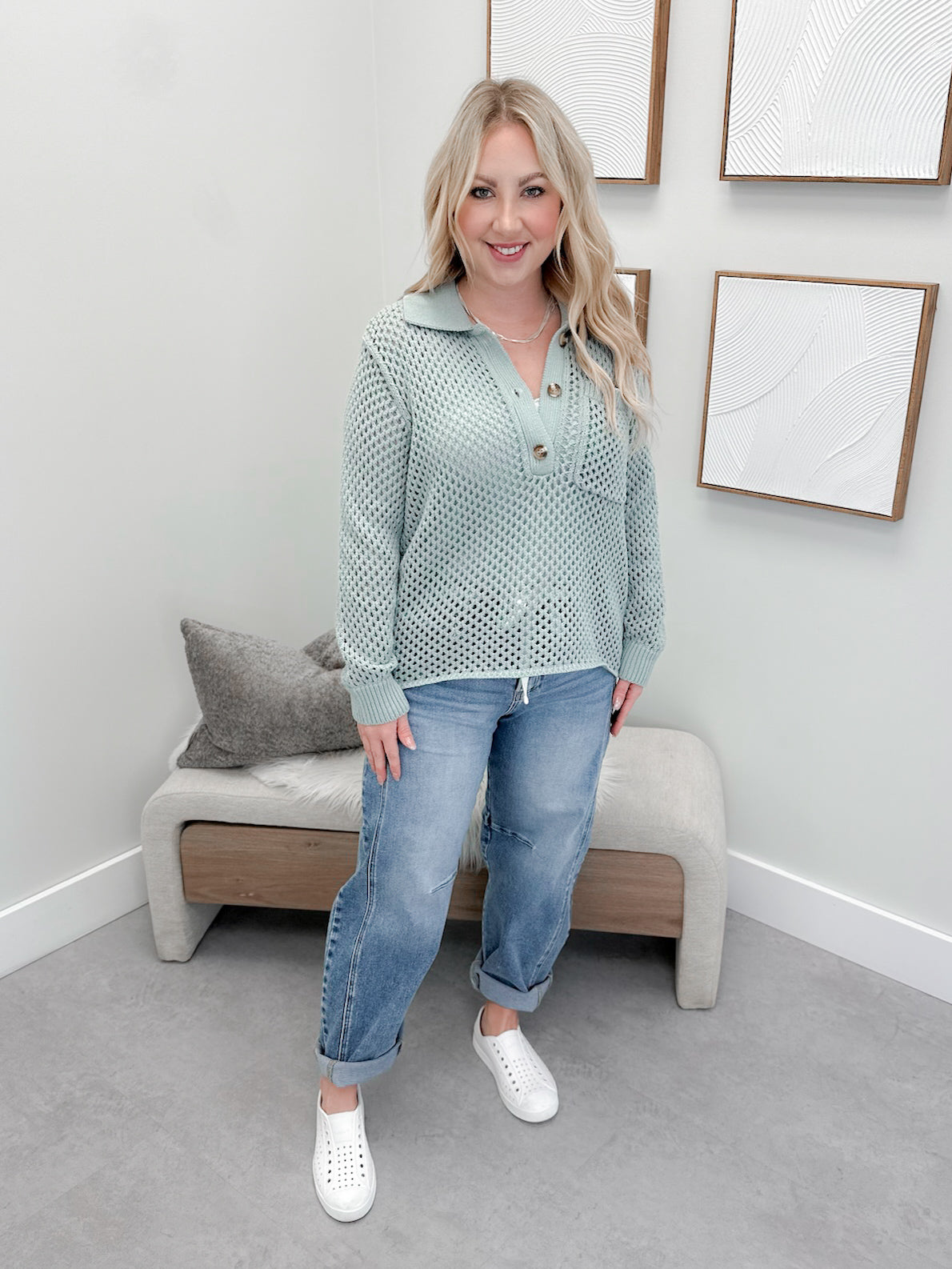 Payton Sweater in Sea Glass