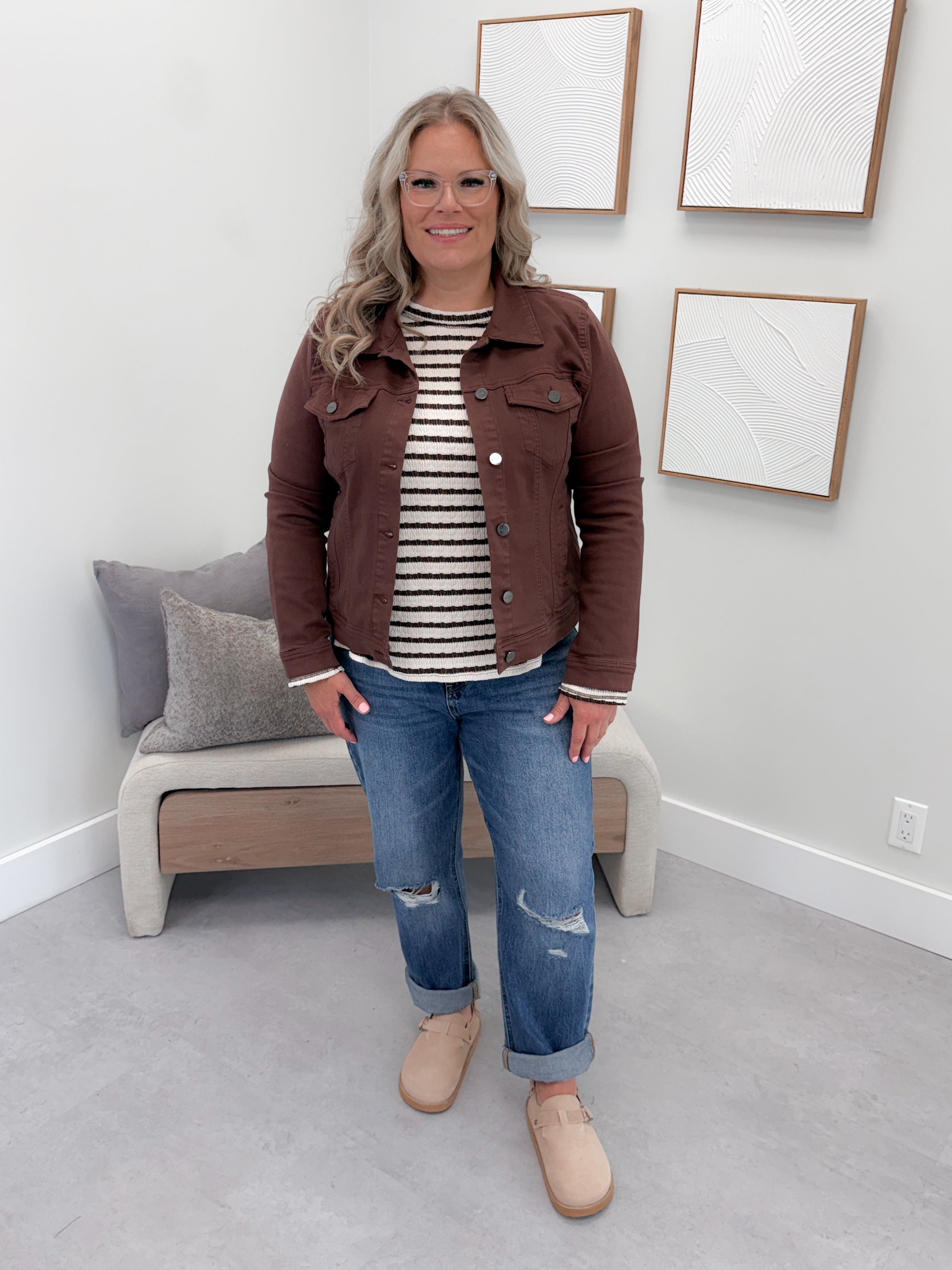 Aurora Denim Jacket in Chocolate