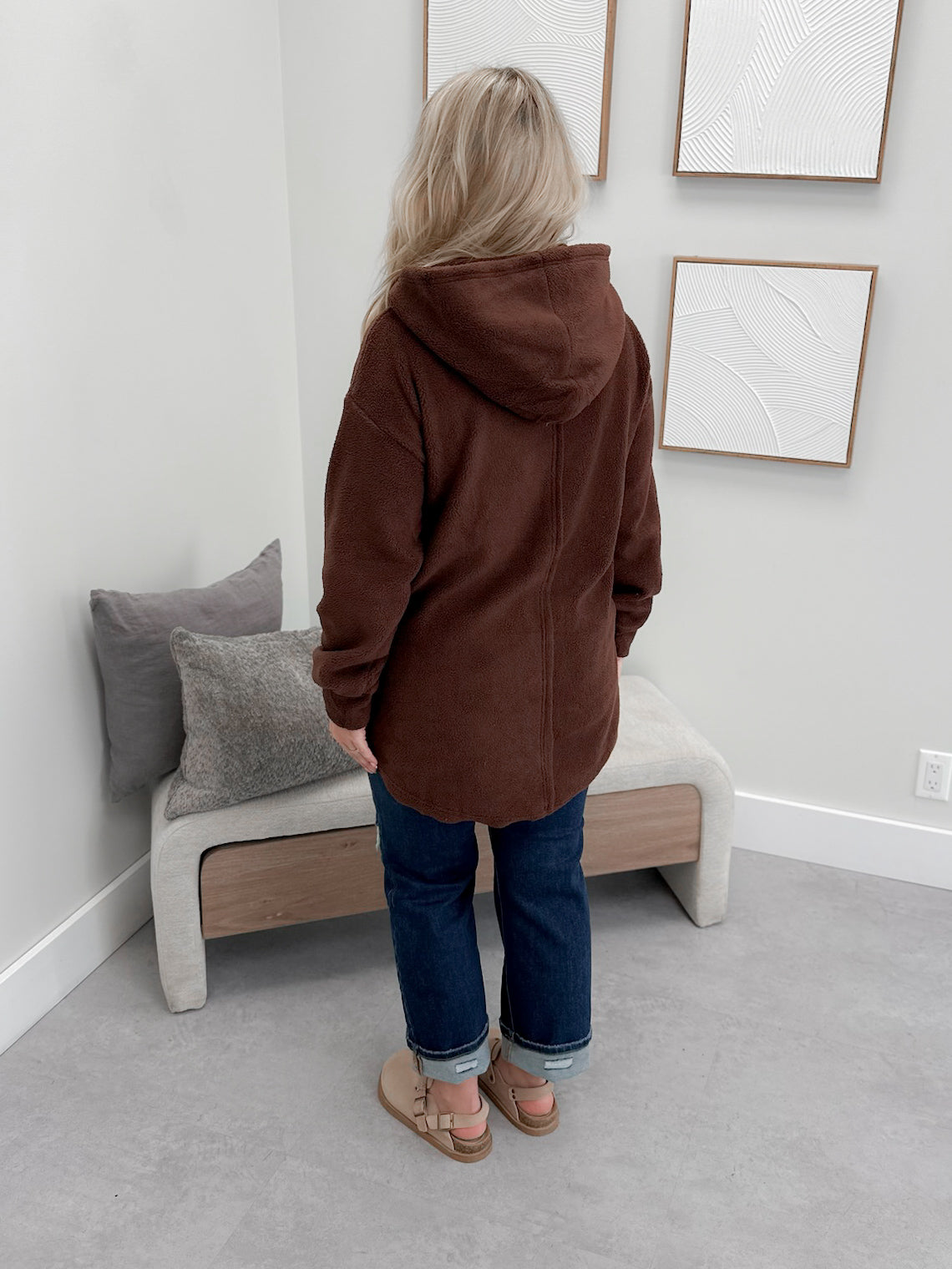 Chandler Fleece Hoodie in Chocolate