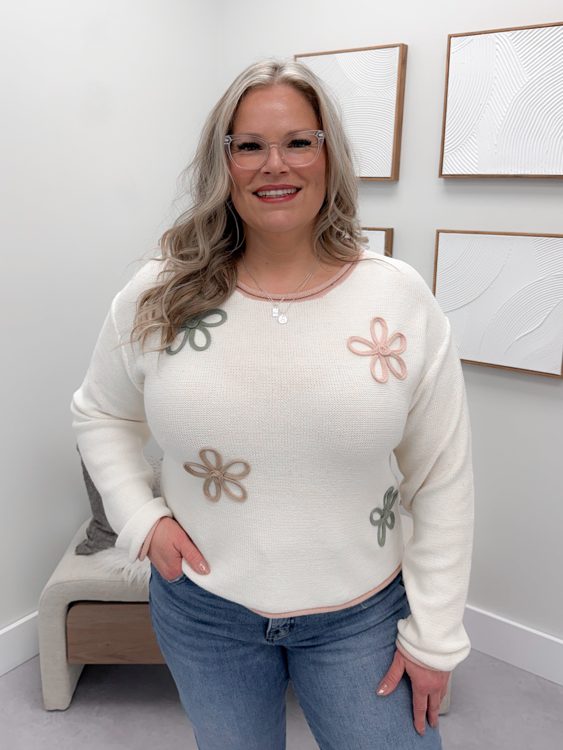 Zoe Sweater in Cream