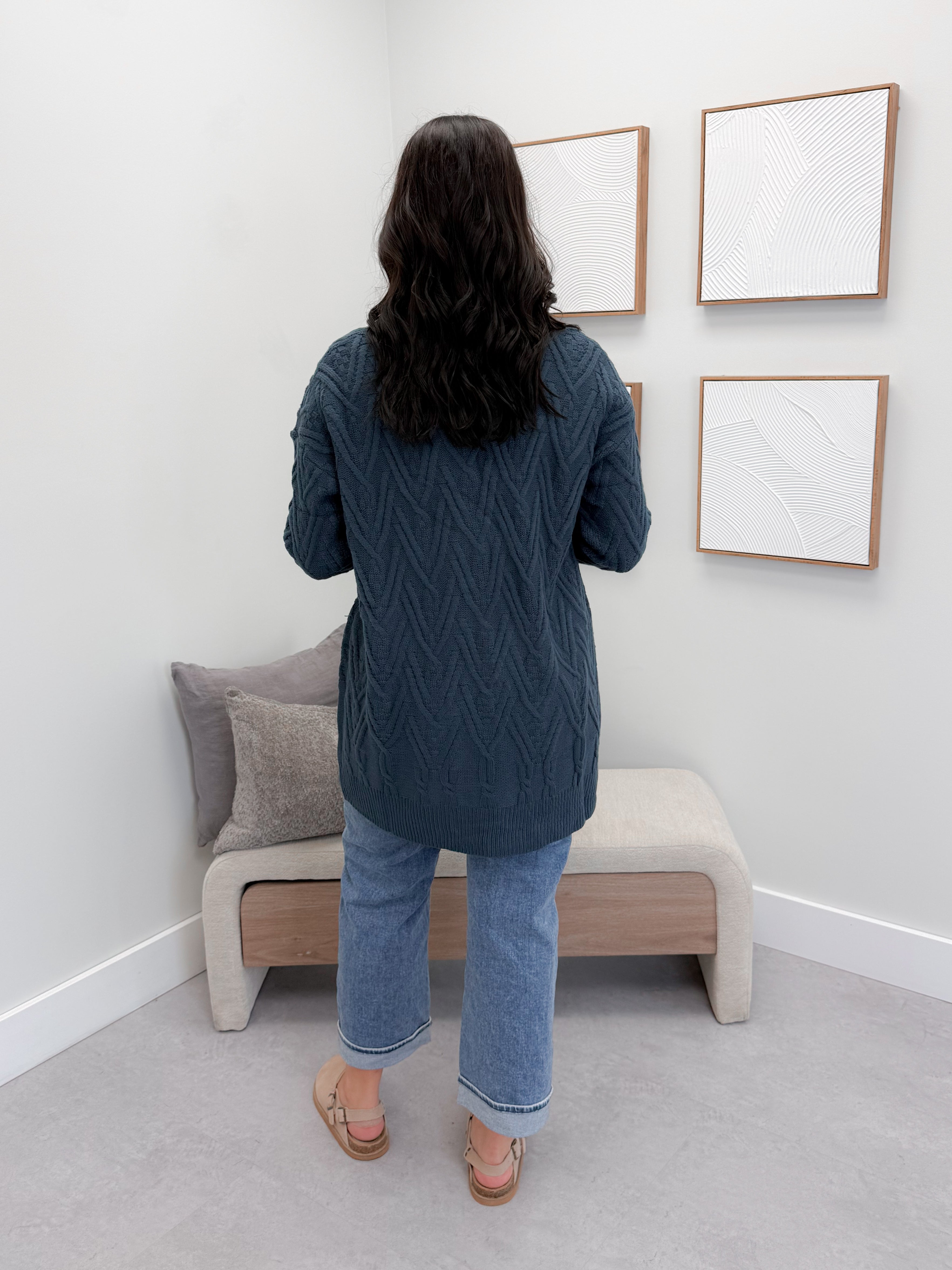Brooks Cardigan in Deep Teal Navy