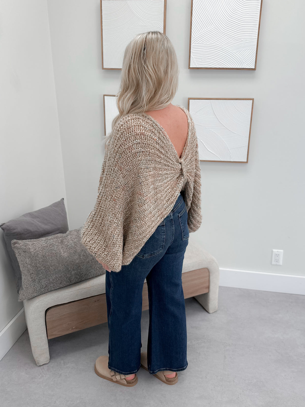Kimball Cocoon Sweater in Shimmer Latte