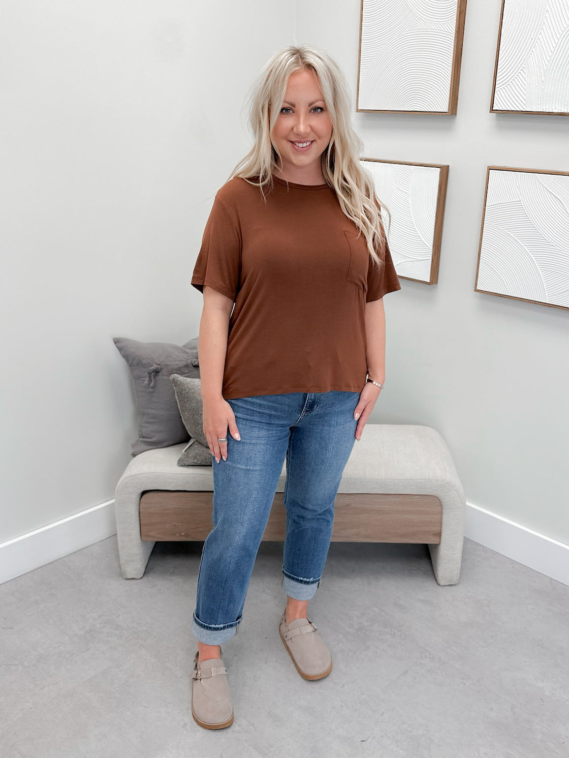 Evelina Tee in Chestnut