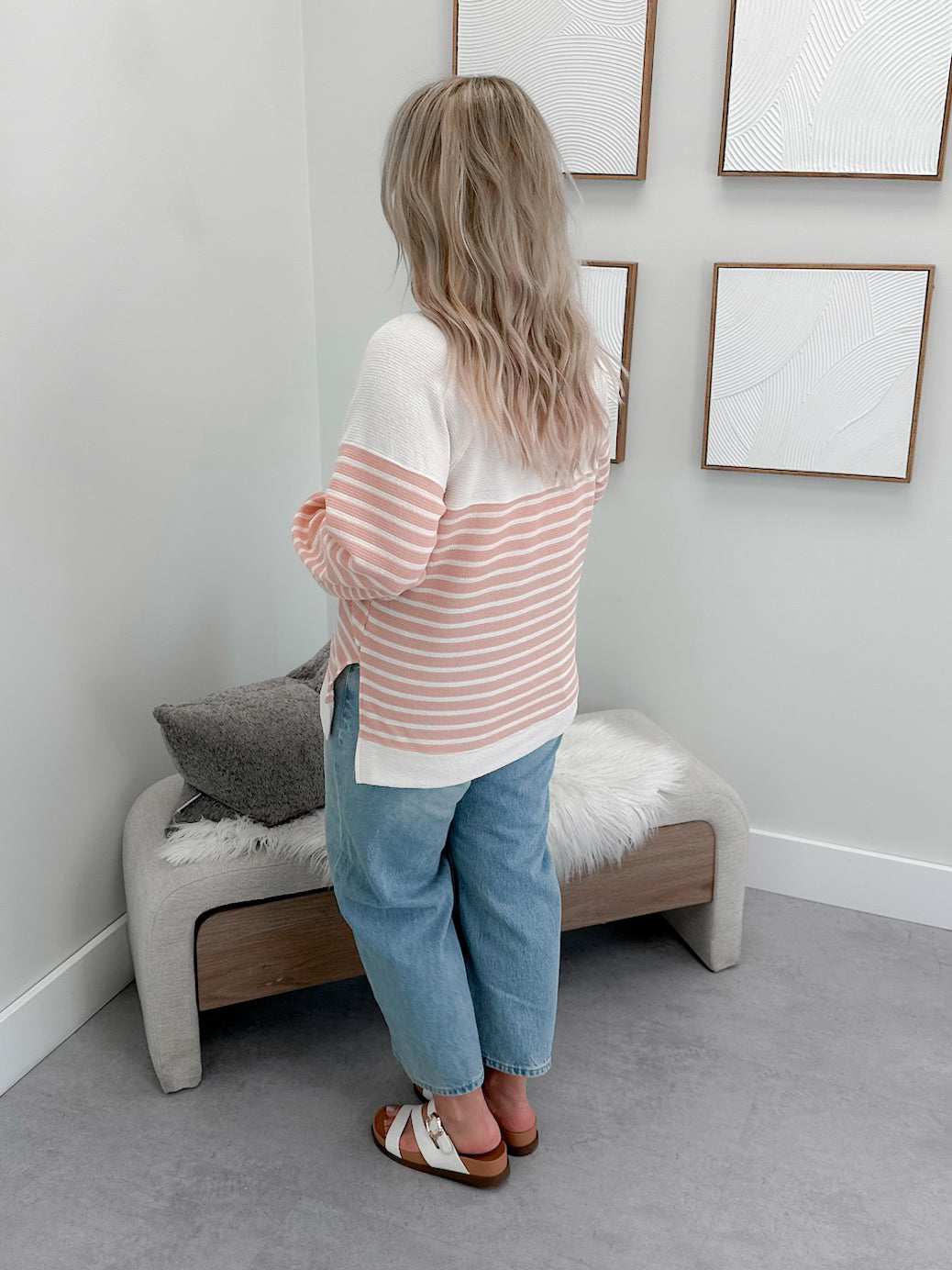 Orson Pullover in Rose Stripe