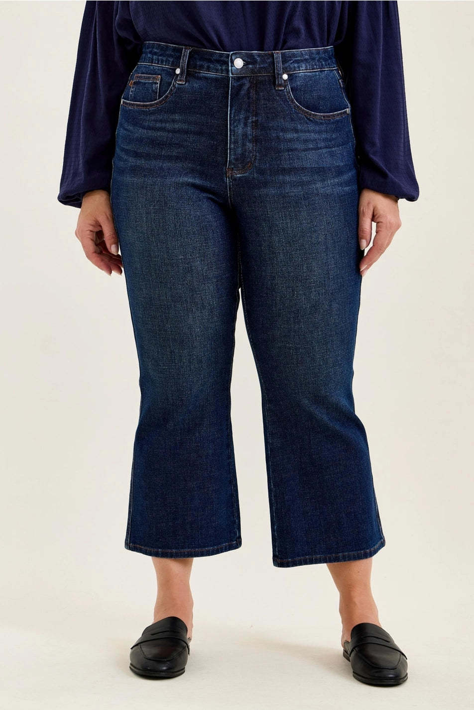 Amy Kick Flare Dark Wash Tummy Control Jeans by Judy Blue
