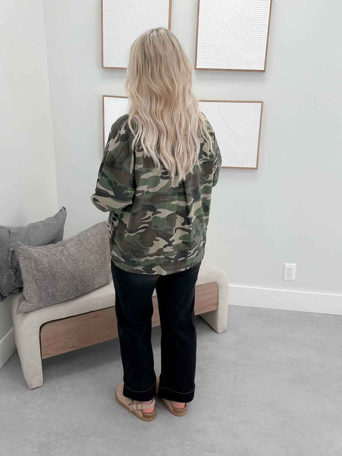 Jaslyn Camo Denim Jacket
