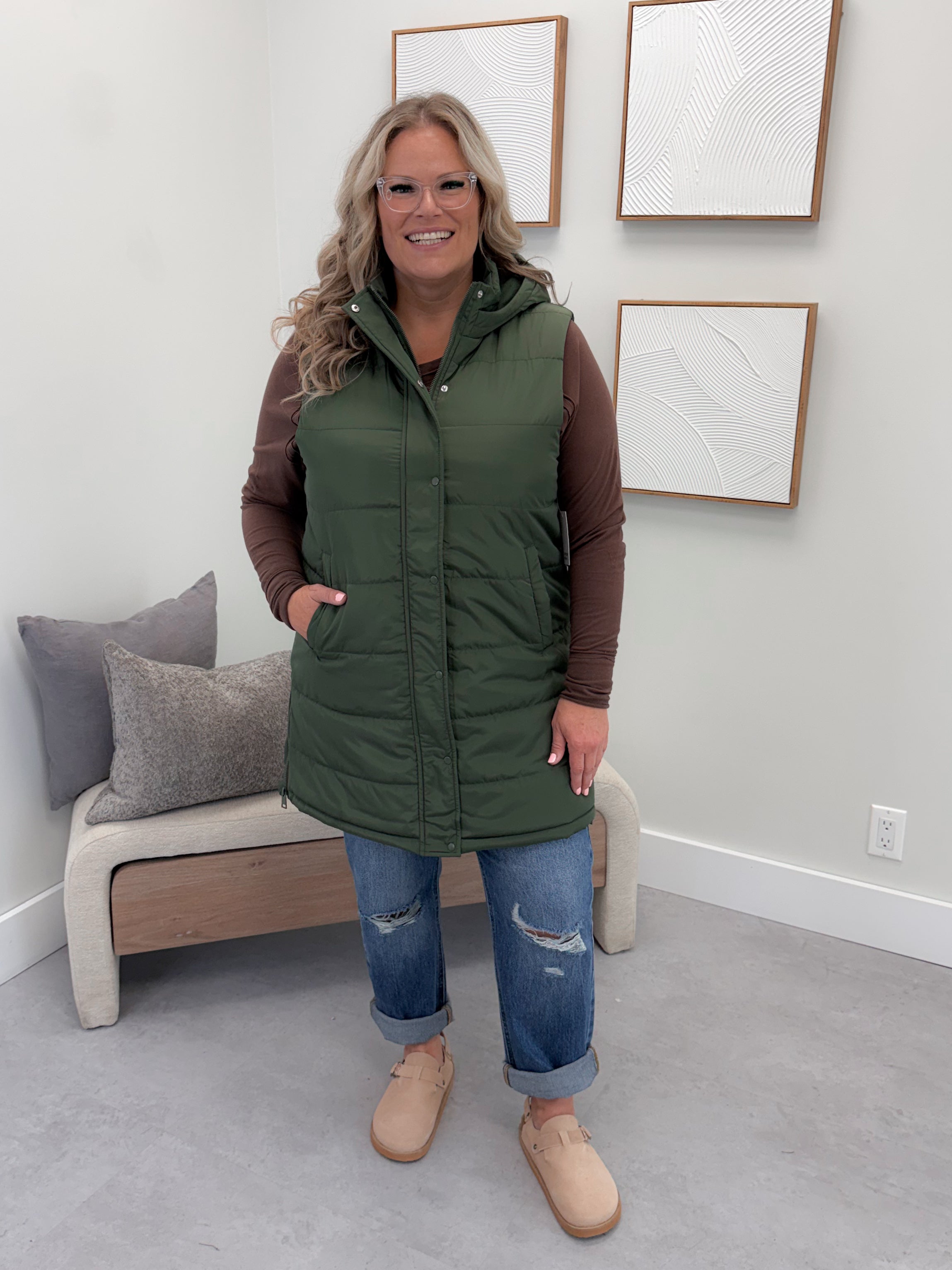 609 Vest in Olive by Twenty Nine The Label
