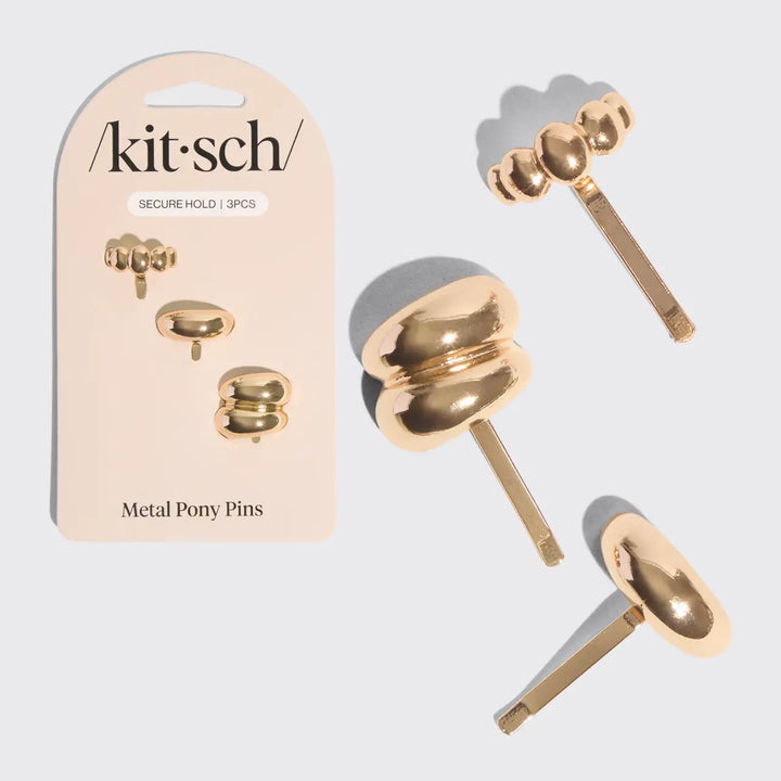 Gold Metal Pony Pins 3 PC Set by Kitsch
