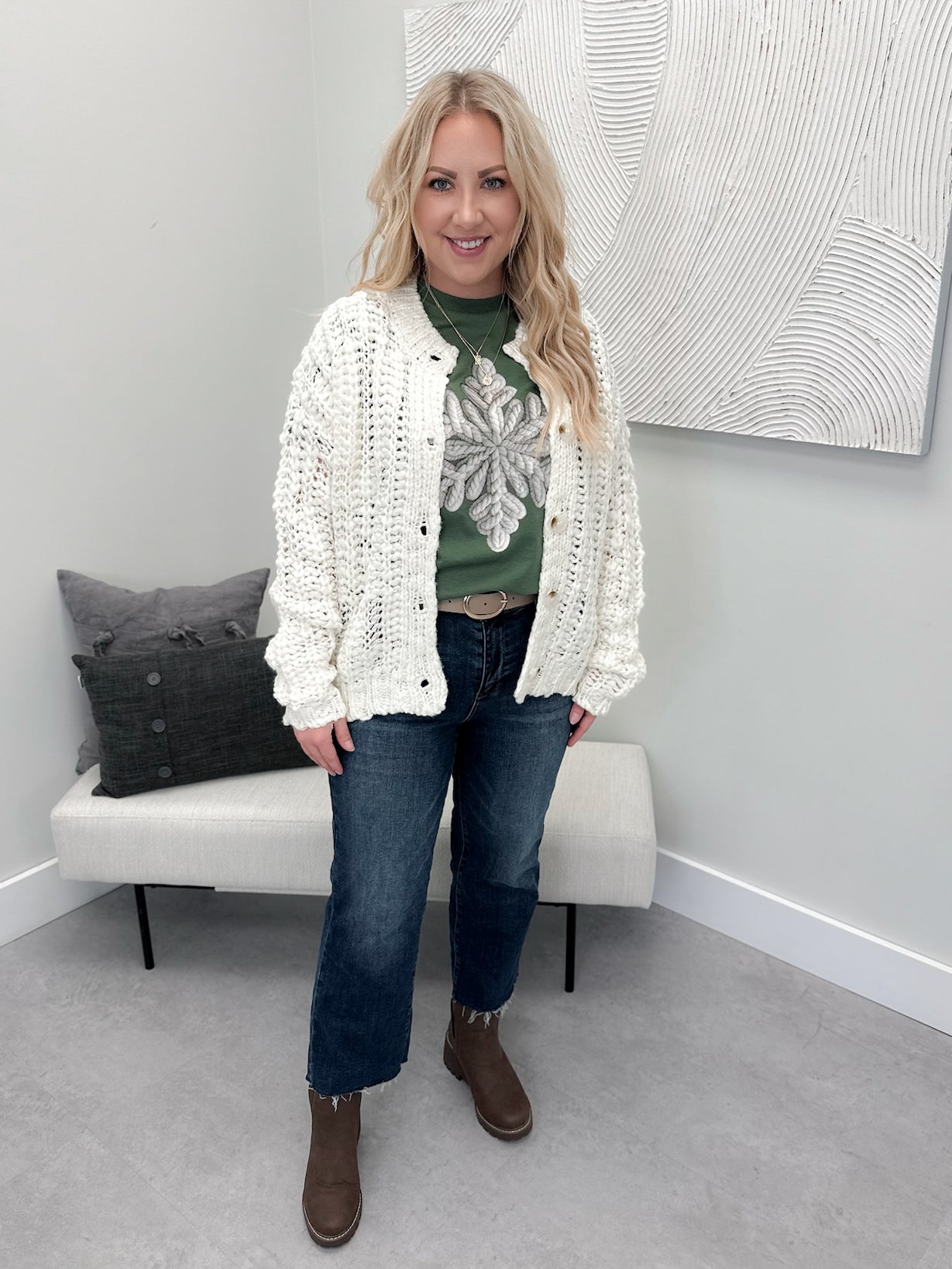 Ellie Cardigan in Cream