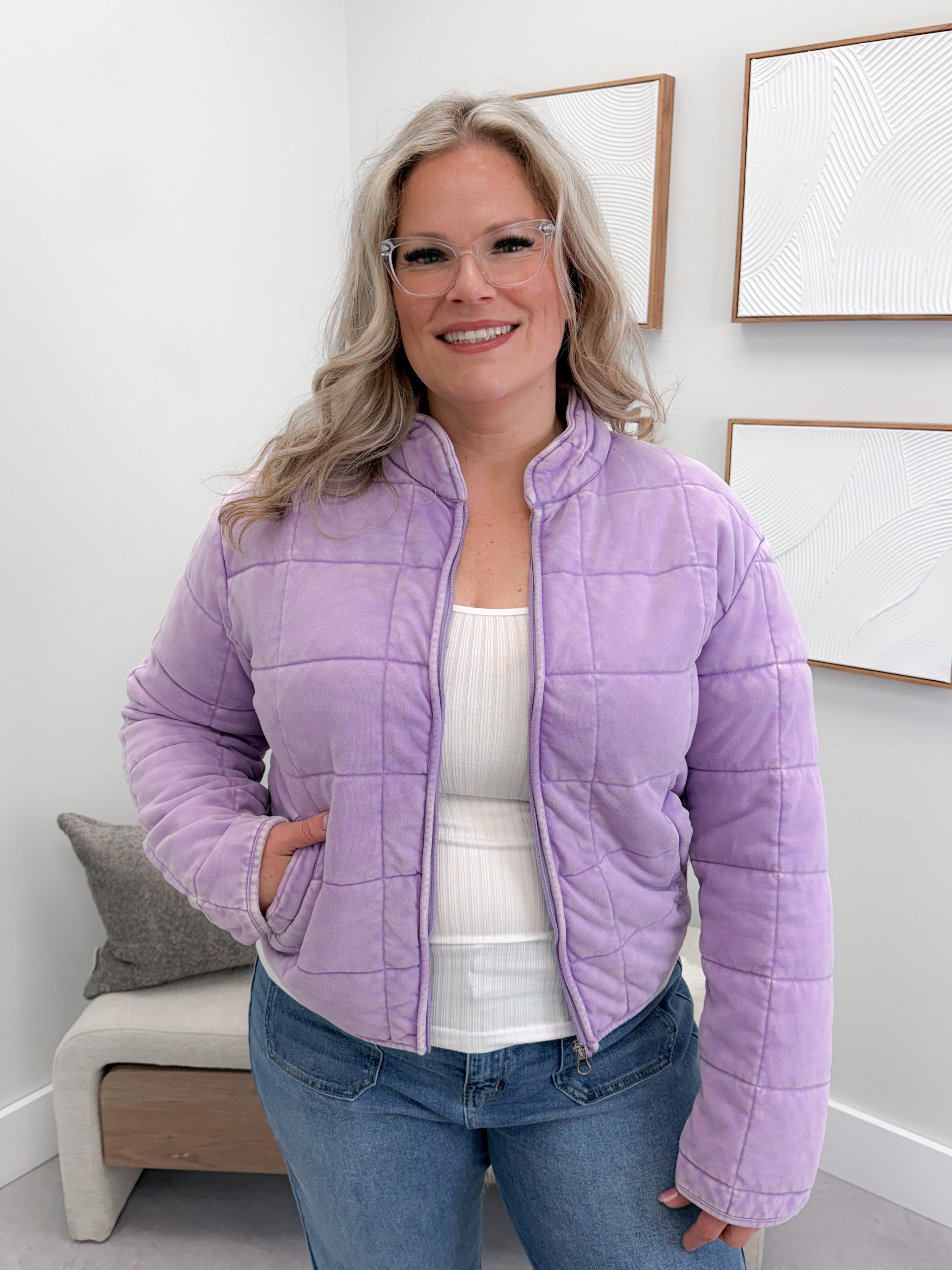Breezy Quilted Jacket in Lavender
