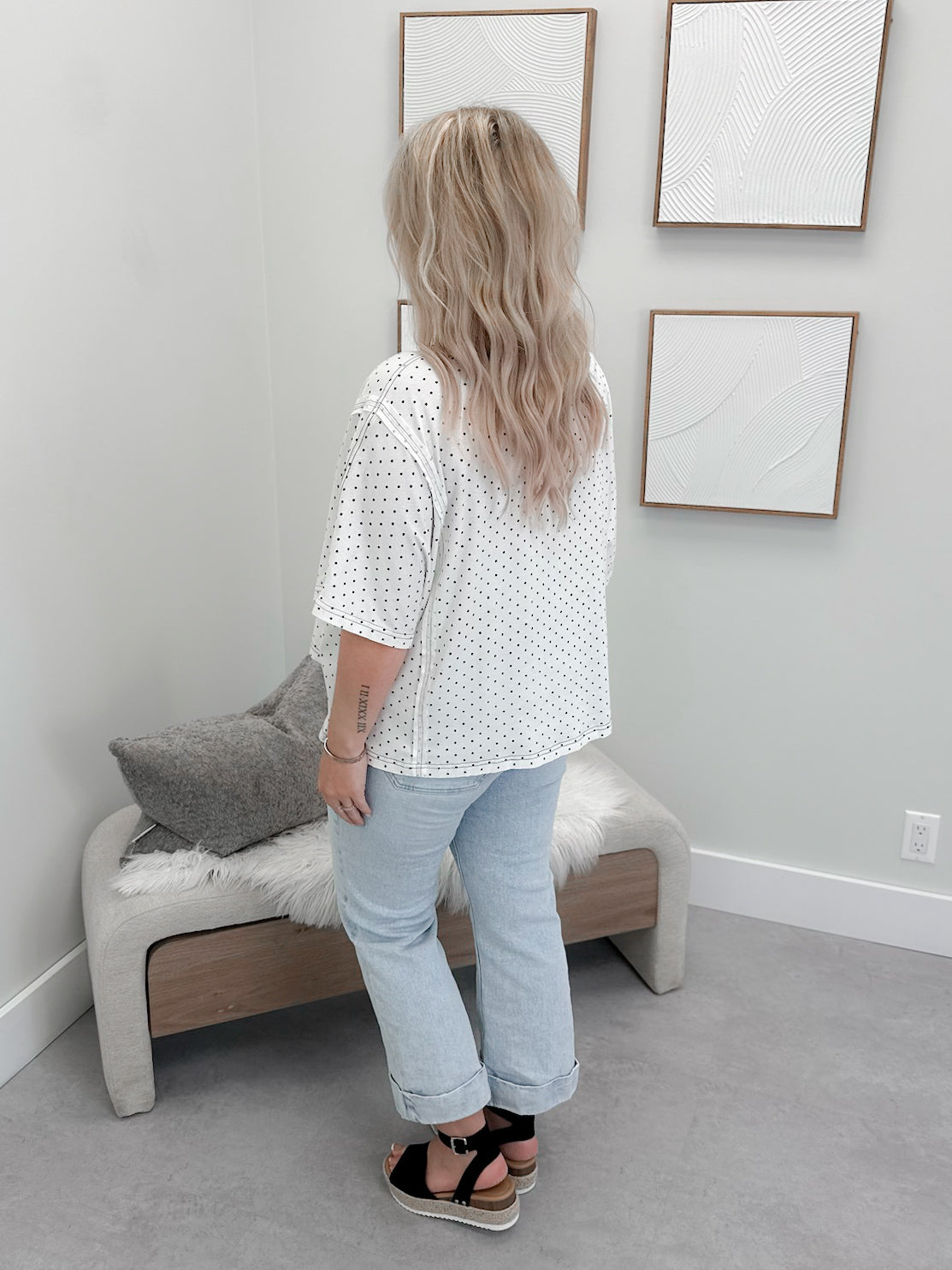 Elodie Tee in Black Polka Dot