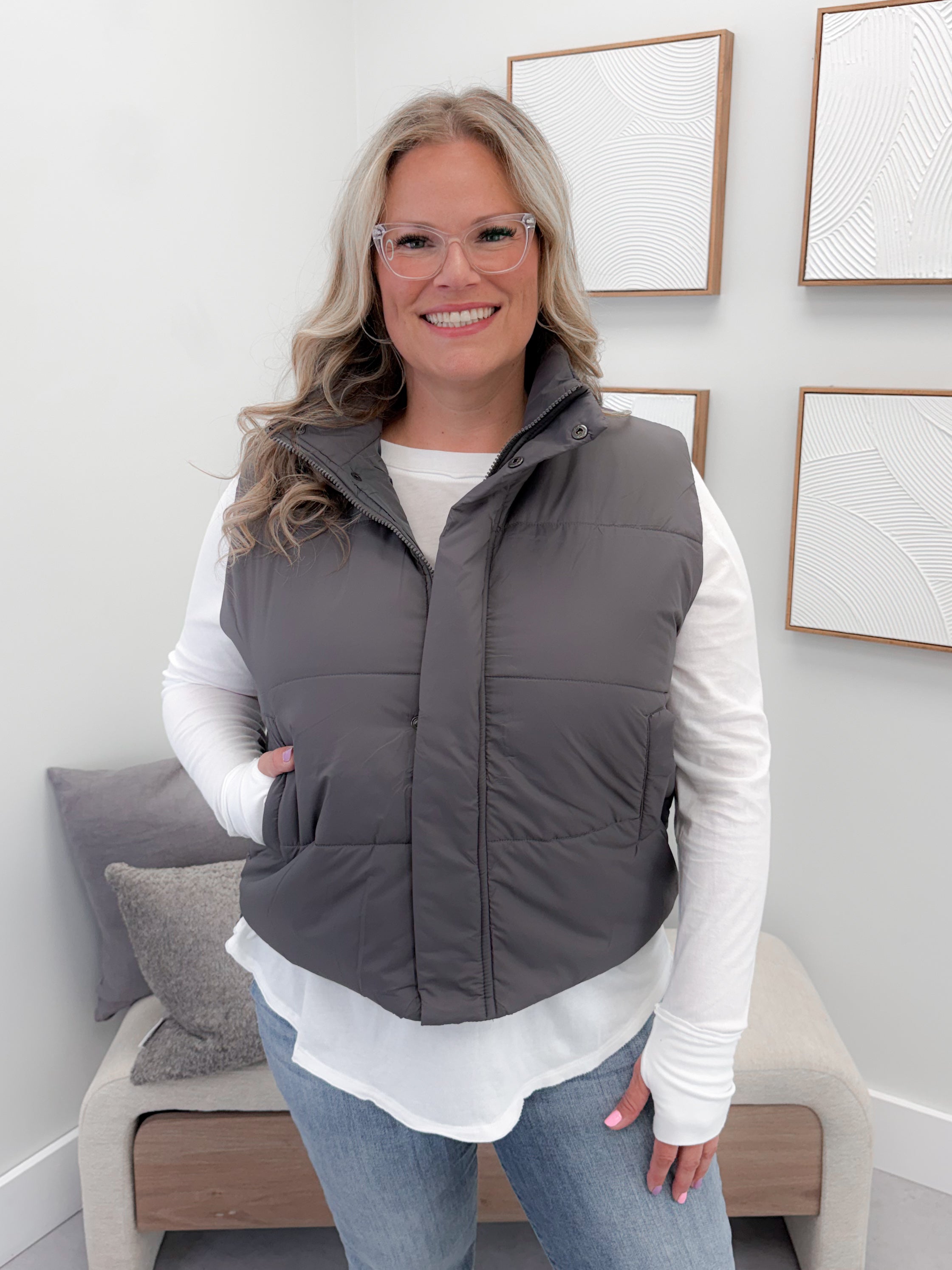 Kara Vest in Grey