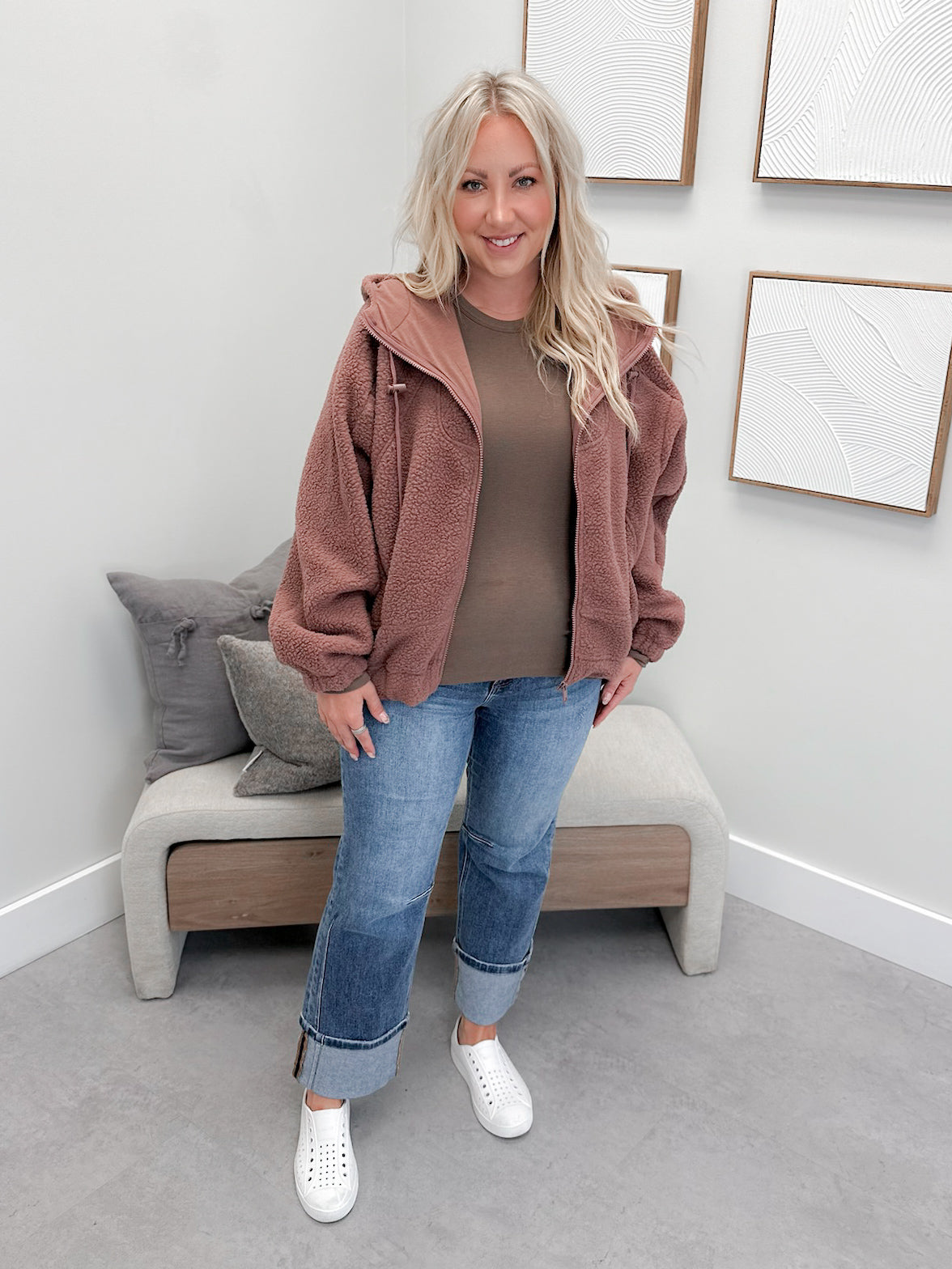Alpine Fleece Jacket in Rose Taupe