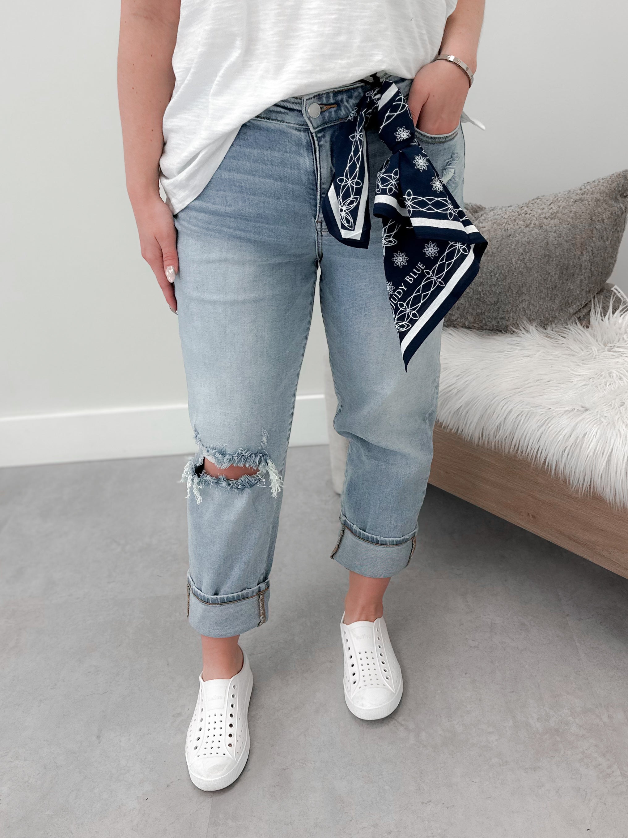 Bandana Boyfriend Jeans by Judy Blue