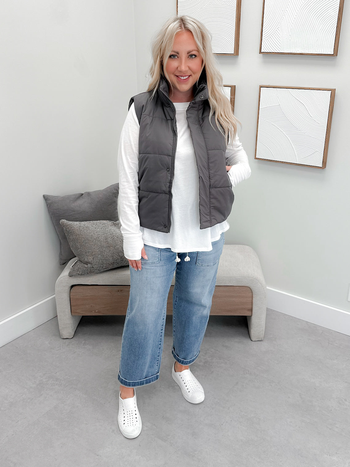 Kara Vest in Grey