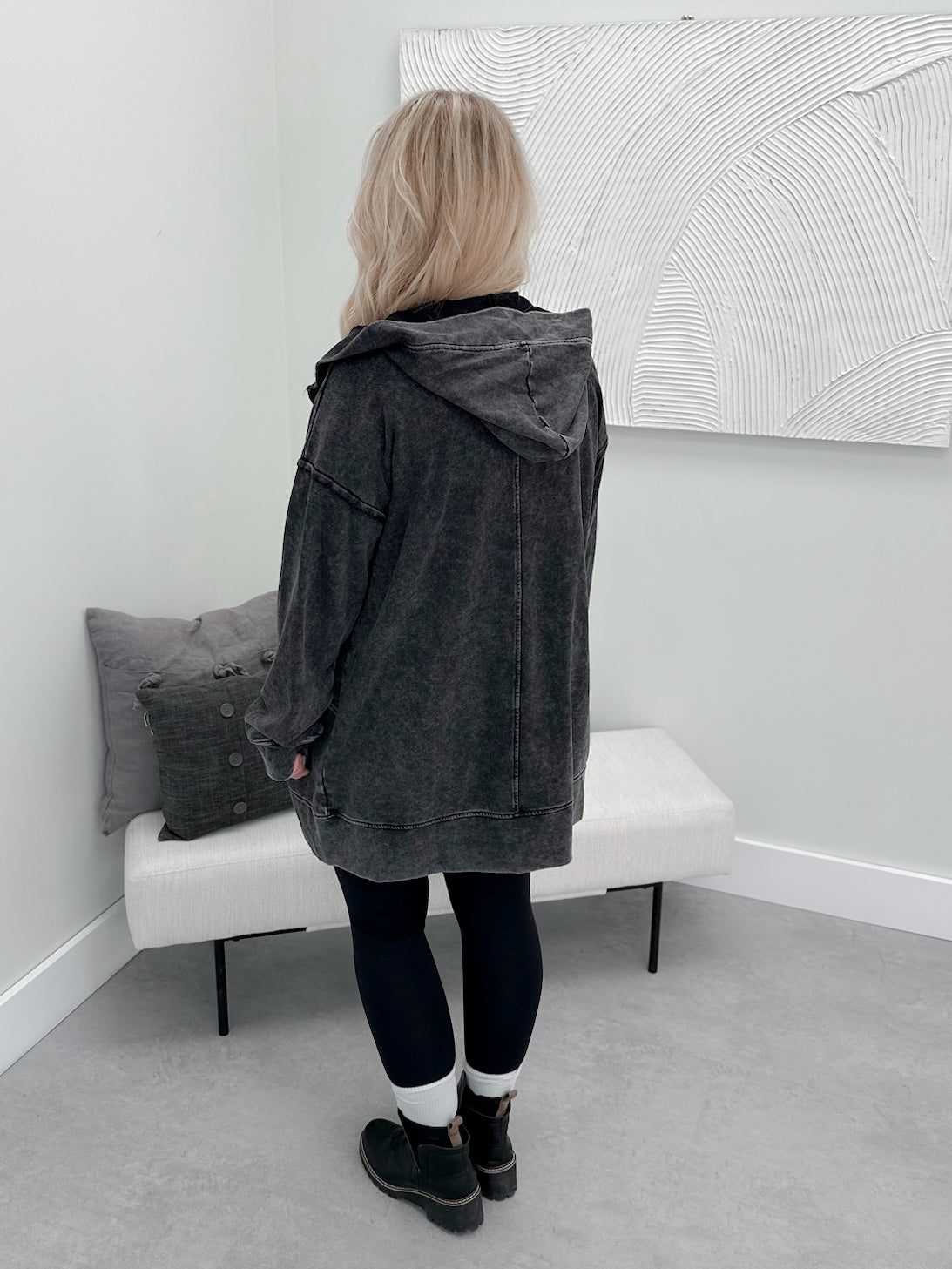 Faye Cardigan in Acid Black - Small