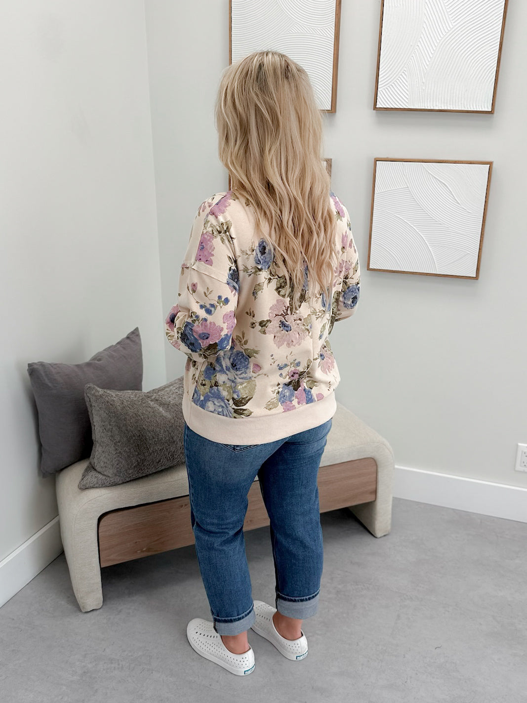Merri Floral Pullover in Cream