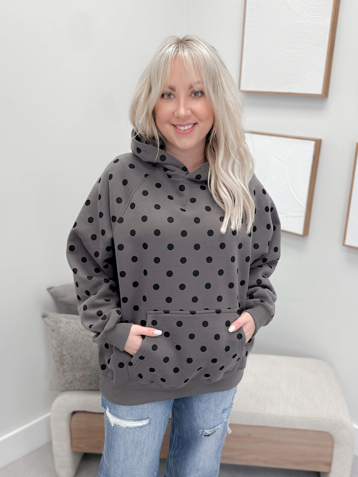 Ronin Dot Hoodie in Grey