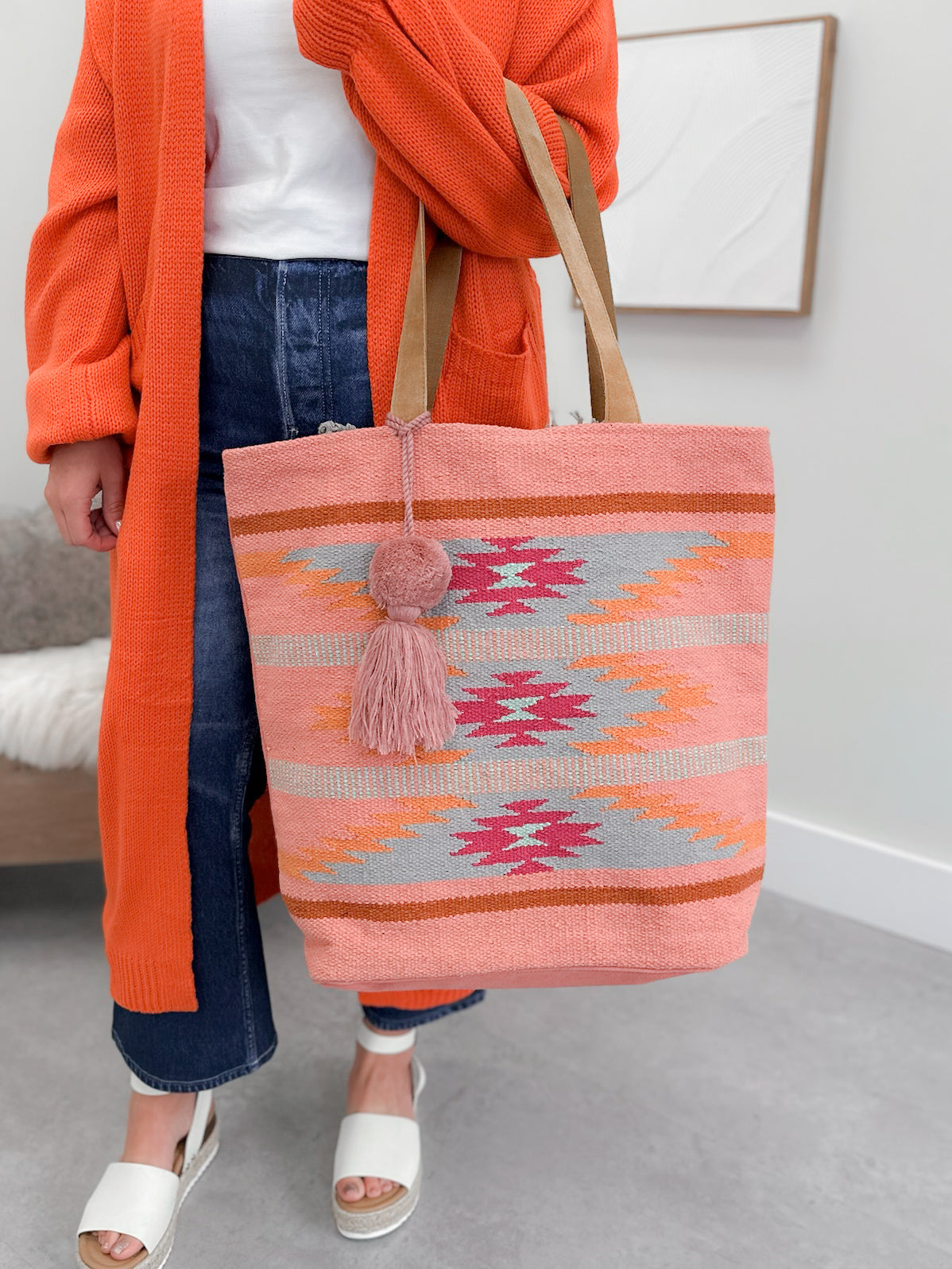 Tanish Carpet Bag in Coral