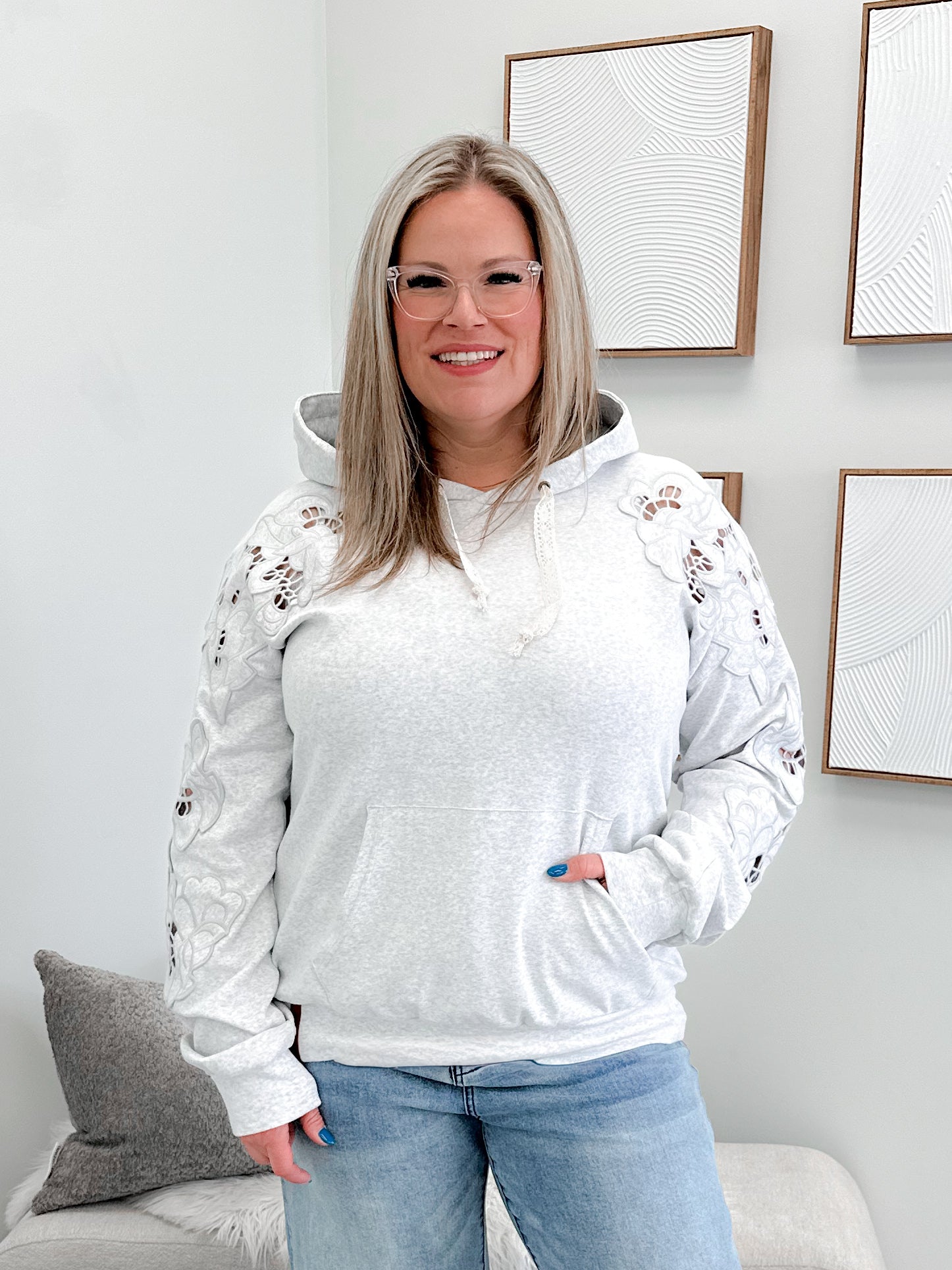 University Hoodie in Love Story Grey by Ampersand Avenue