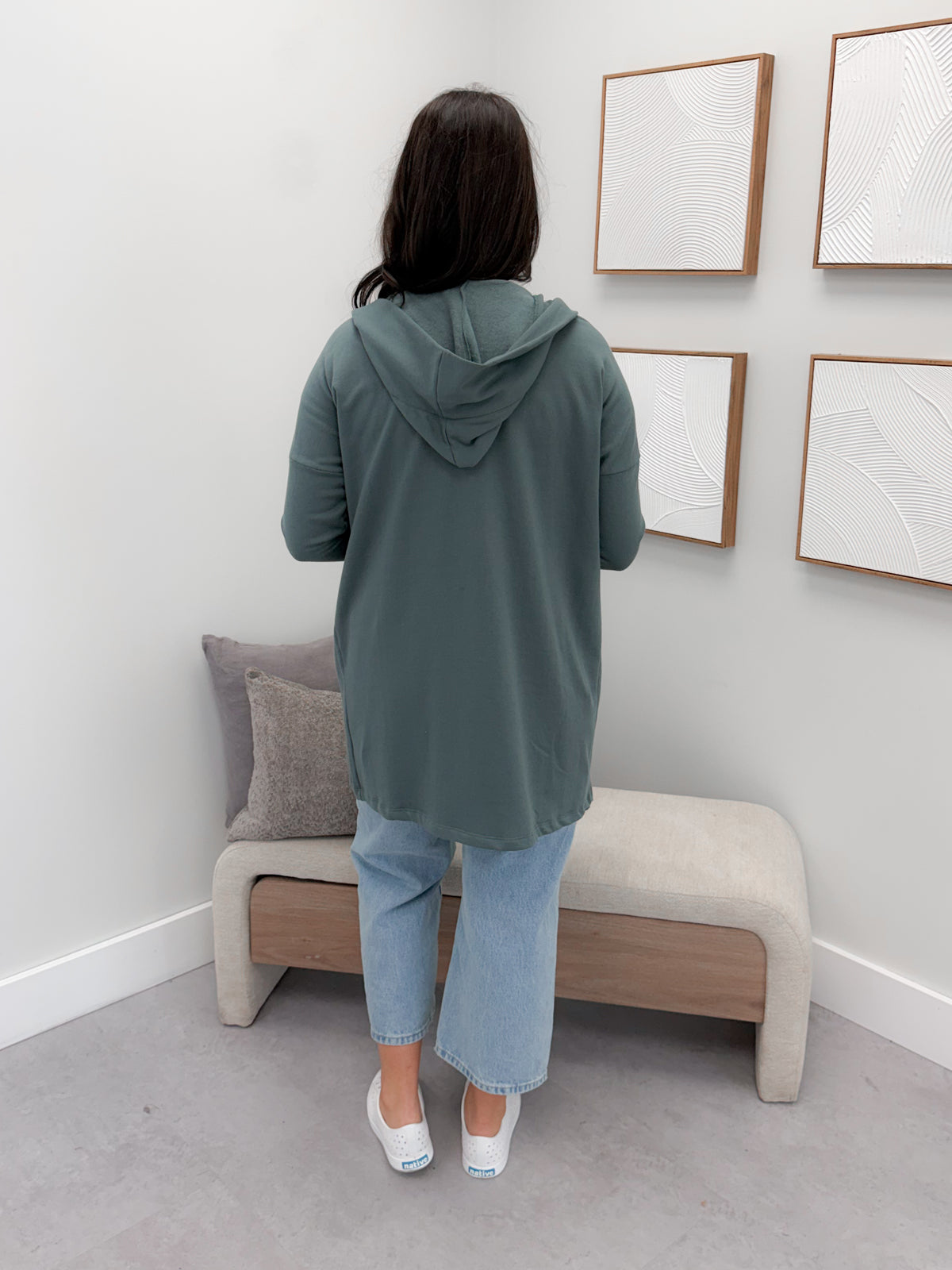 726 Hooded Cardigan in Juniper by Twenty Nine the Label