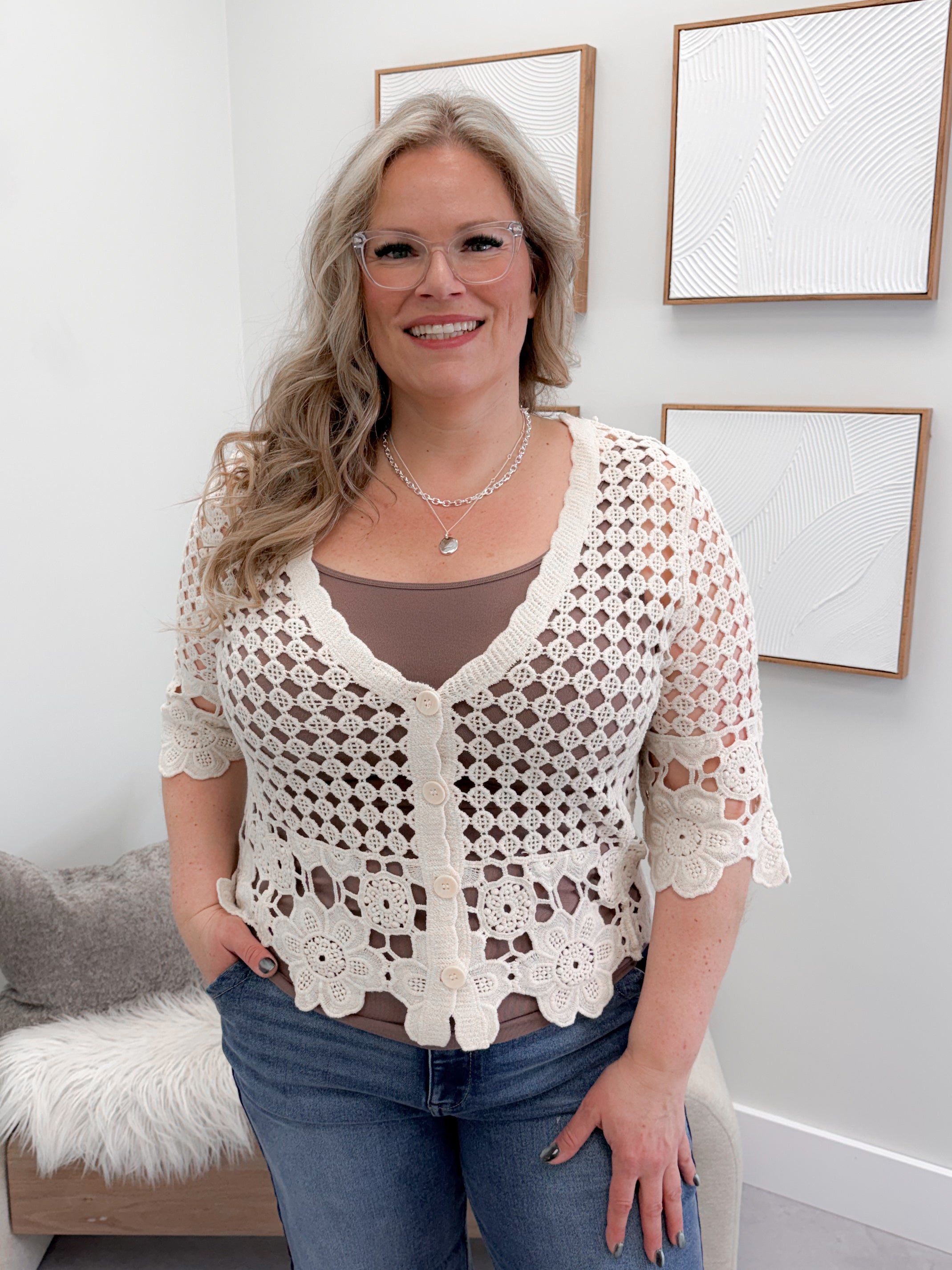 Alyssum Cardigan in Oat