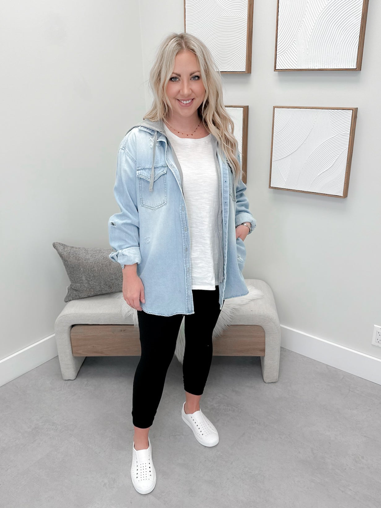 Allegra Denim Shacket in Light Wash