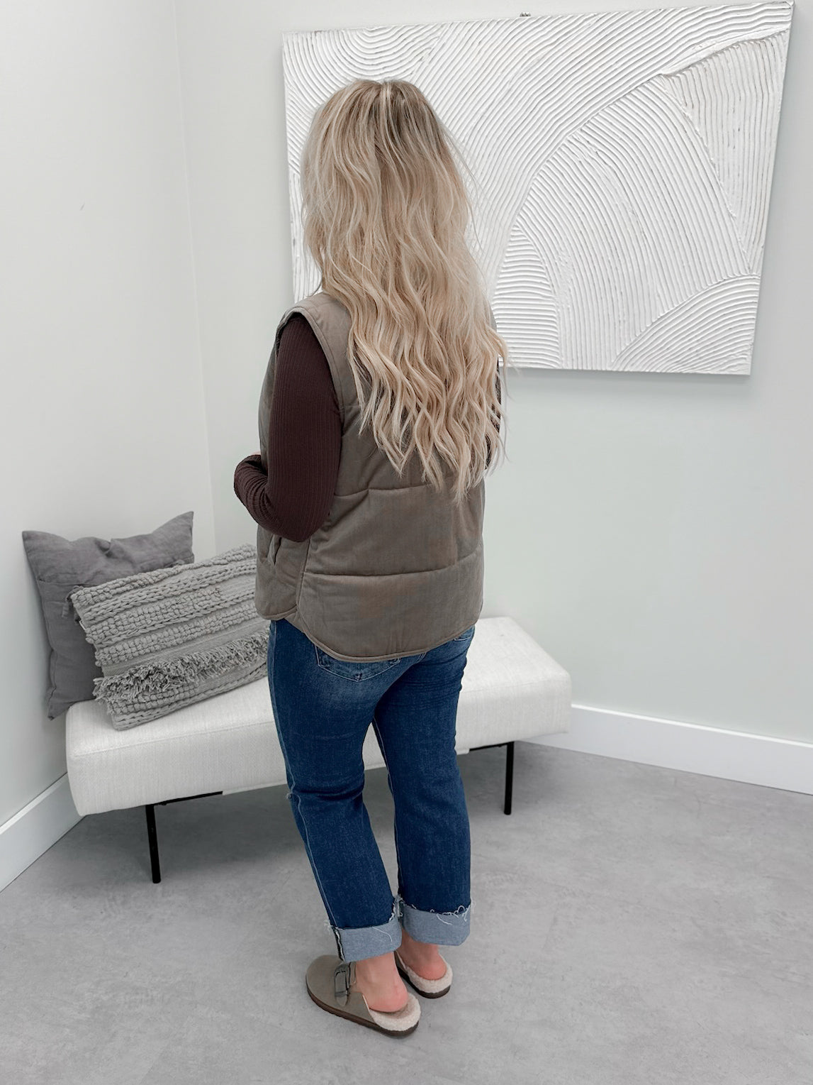 Linn Vest in Mocha Champagne