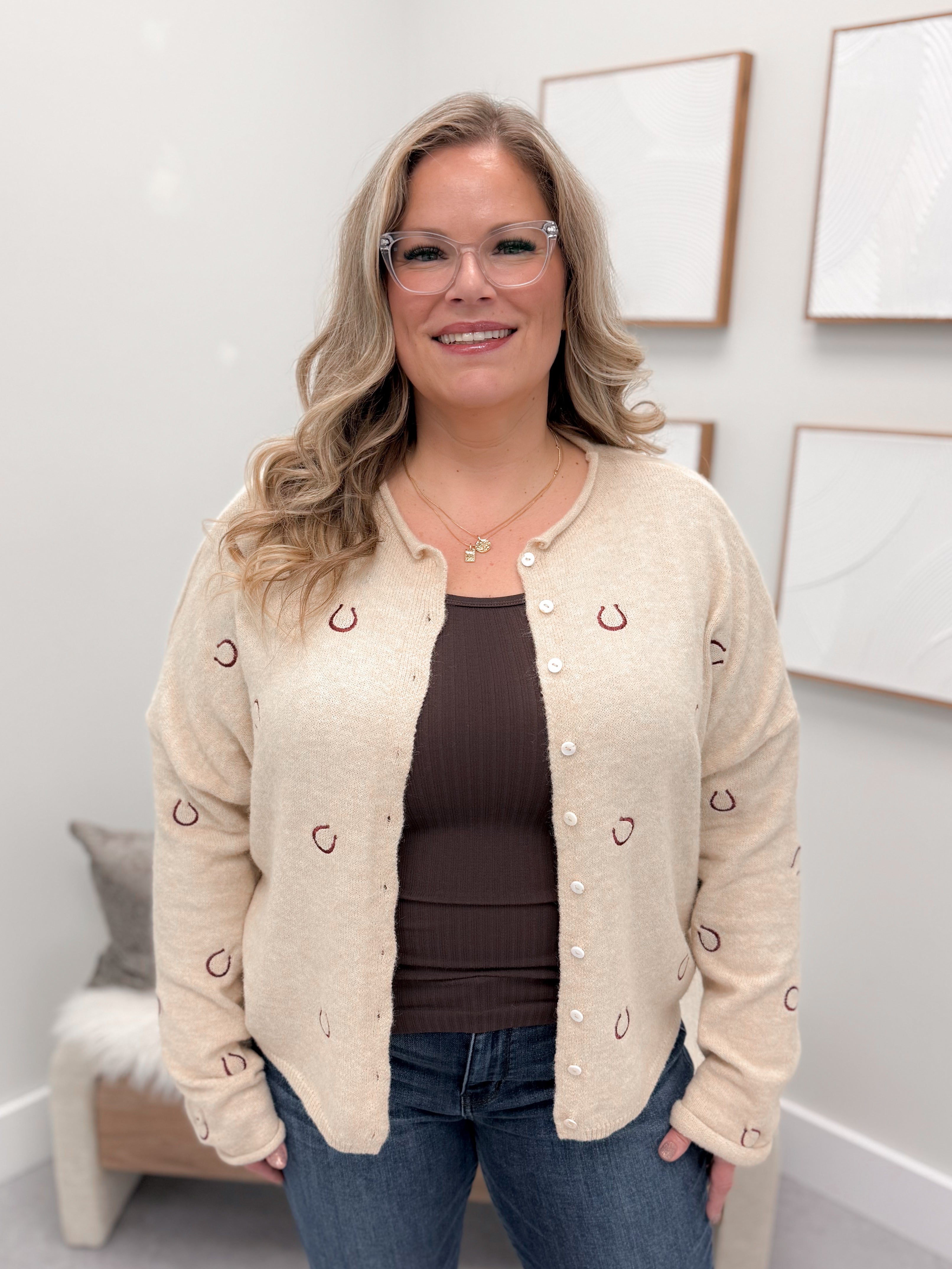 Horseshoe Cardigan in Oat