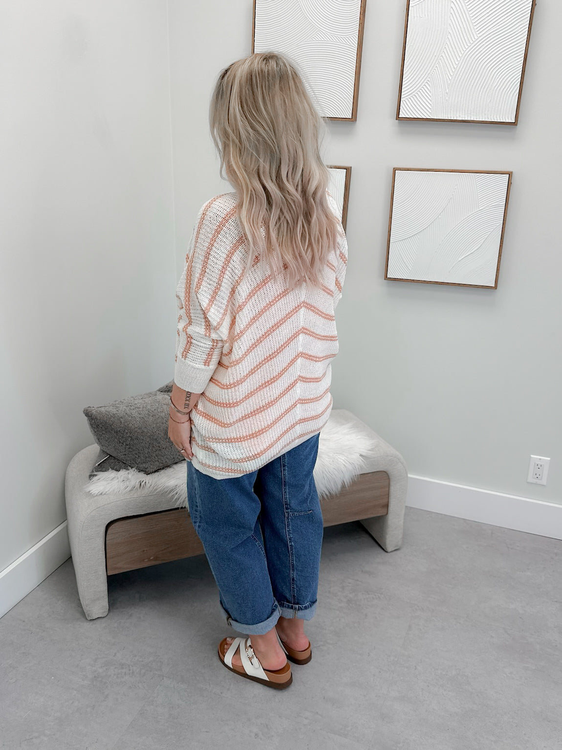 Hayden Cardigan in Rum Stripe