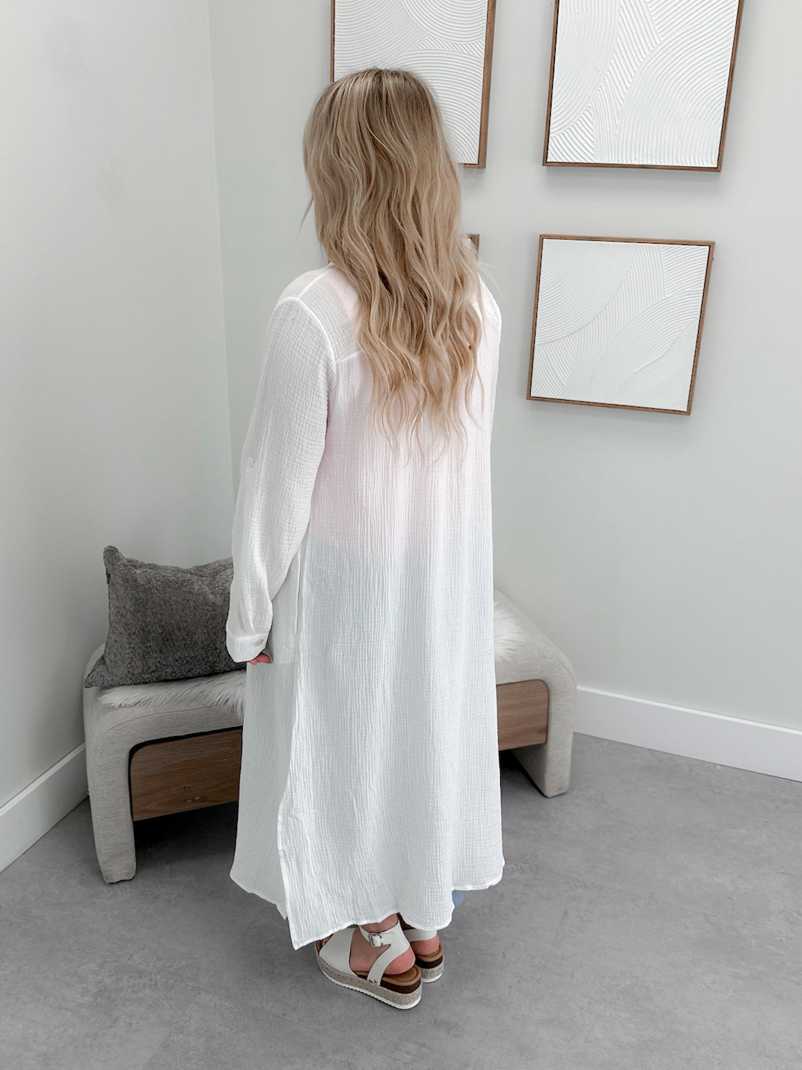 Nykita Gauze Button Maxi in Coconut