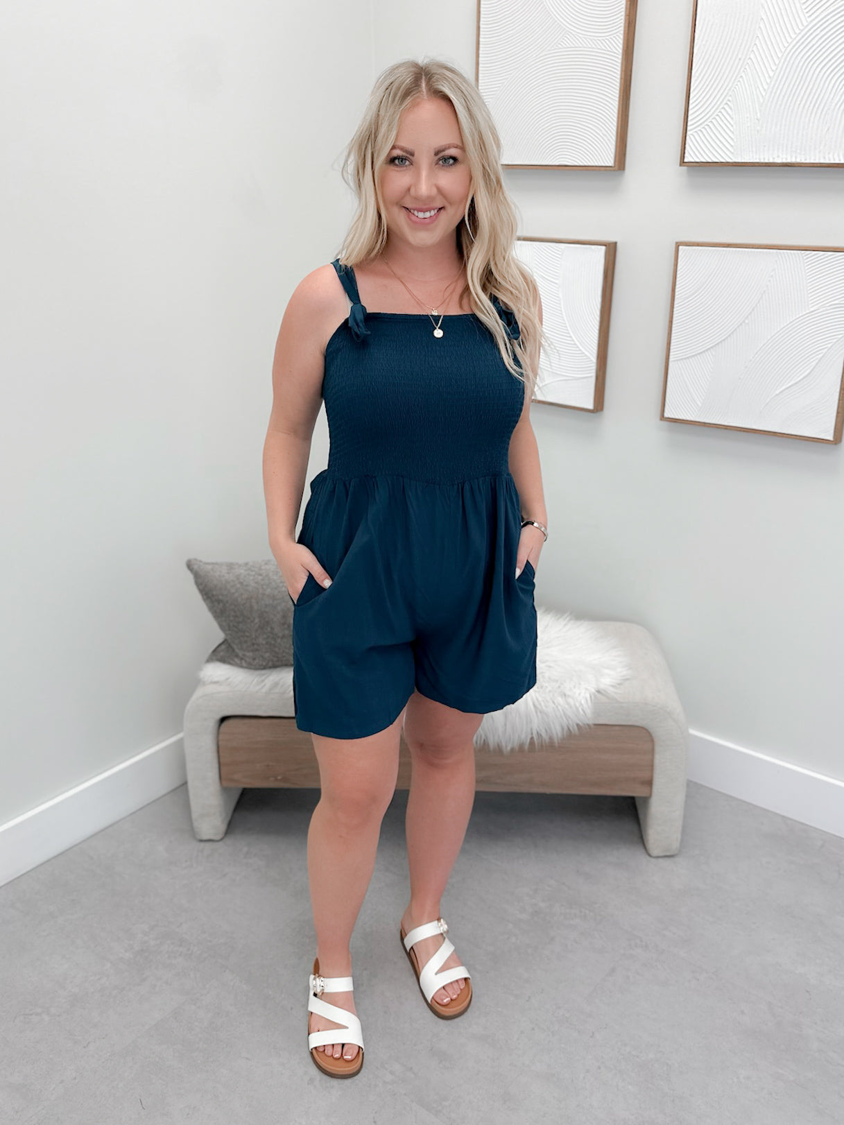 Novel Romper in Teal