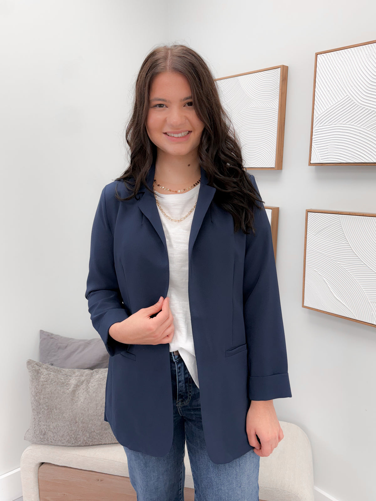 Leigh Blazer in Navy