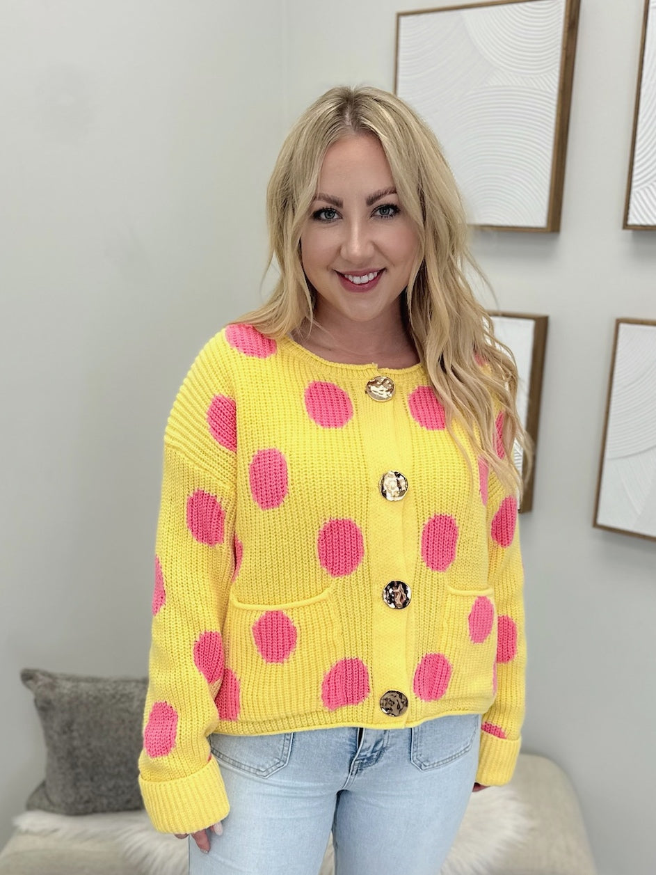 Razzle Cardigan in Lemon