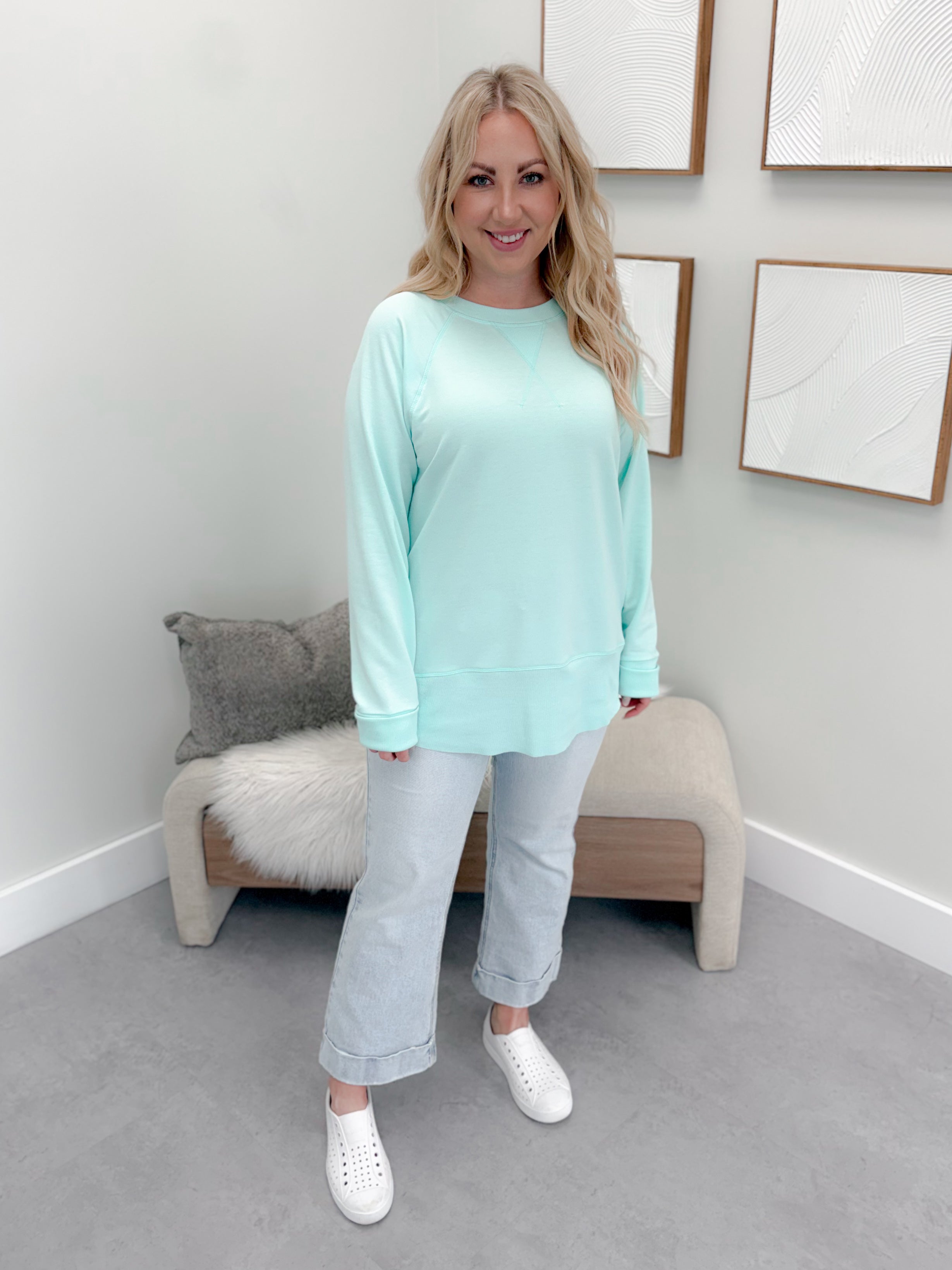 707 Long Sleeve in Aqua by Twenty Nine The Label