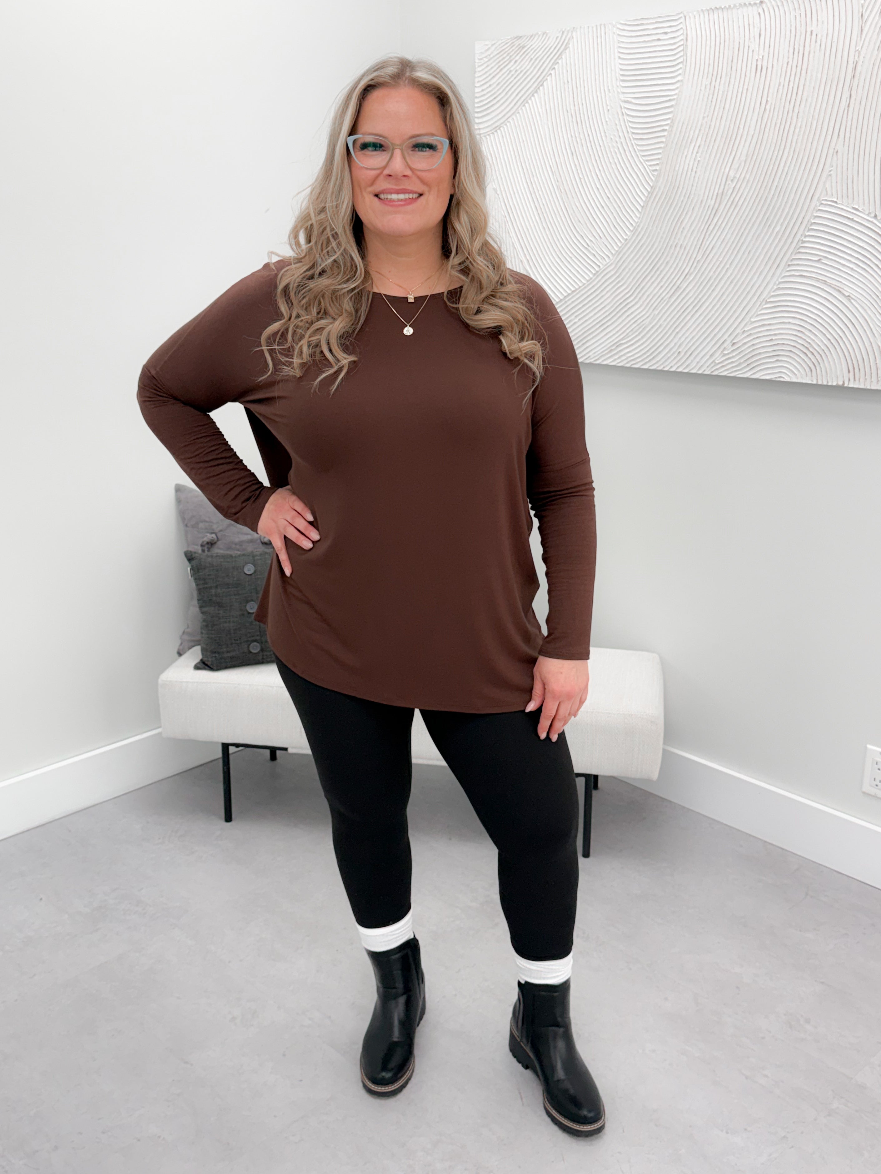 Shania Long Sleeve in Chocolate Brown