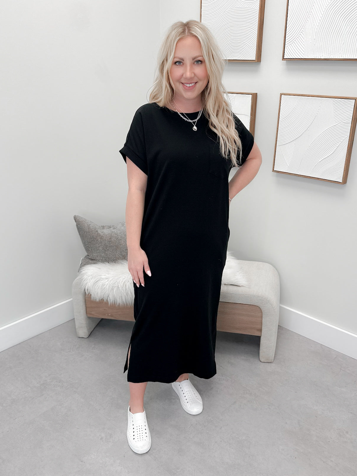 Cass T-shirt Dress in Black