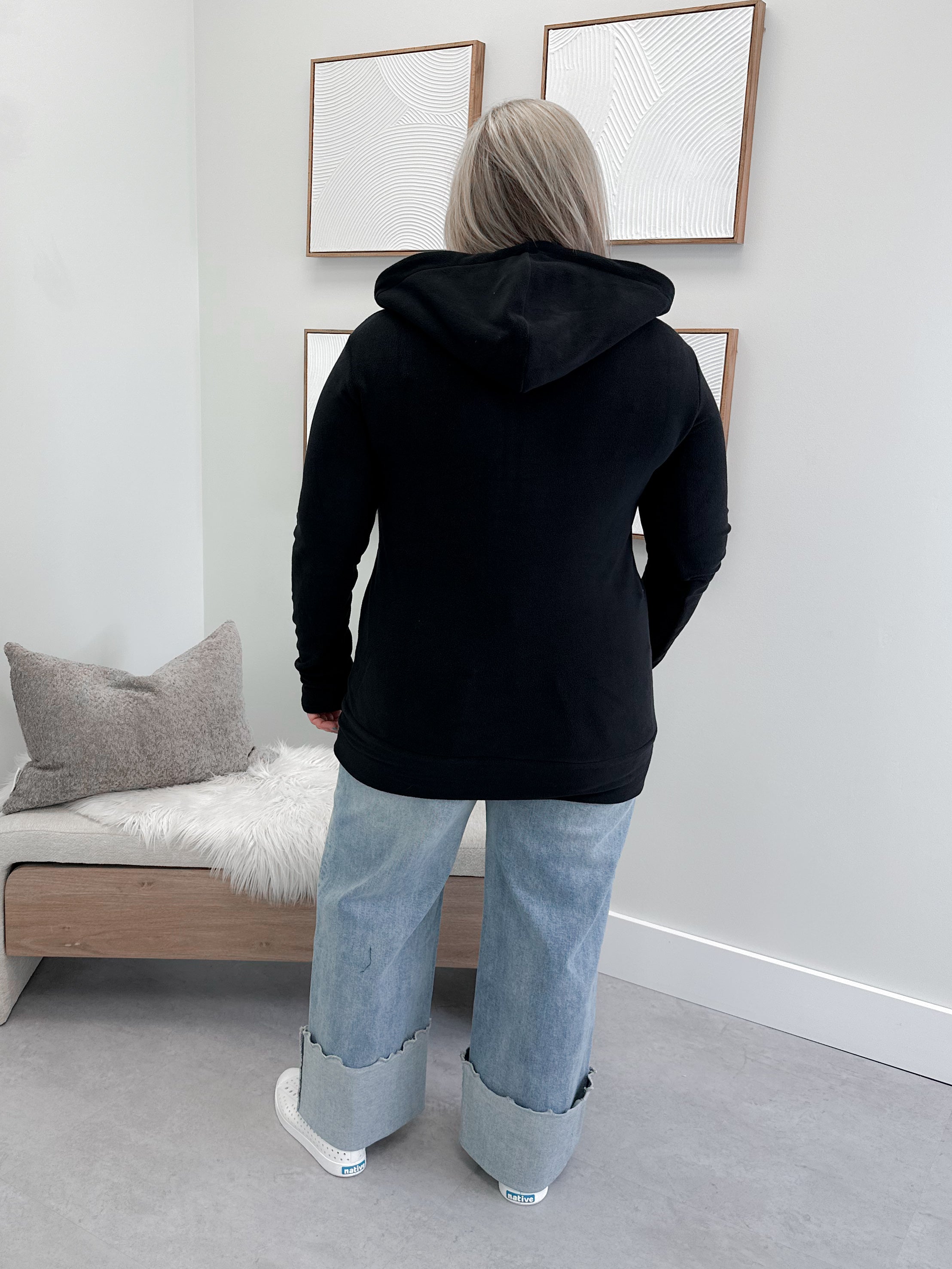 Half Zip Sweatshirt in Cozy Cutie New Moon by Ampersand Avenue
