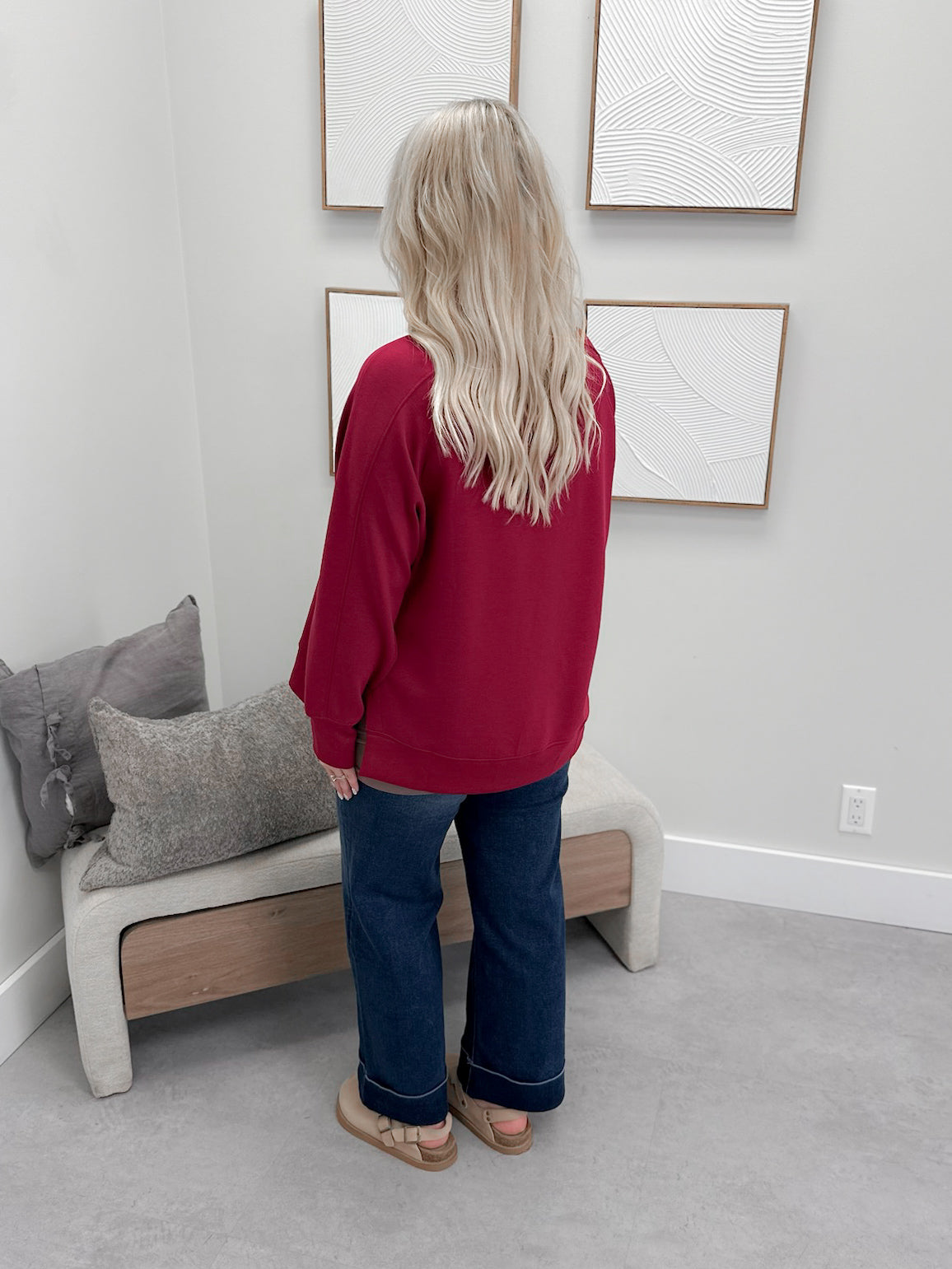 Willow Scuba Pullover in Cabernet