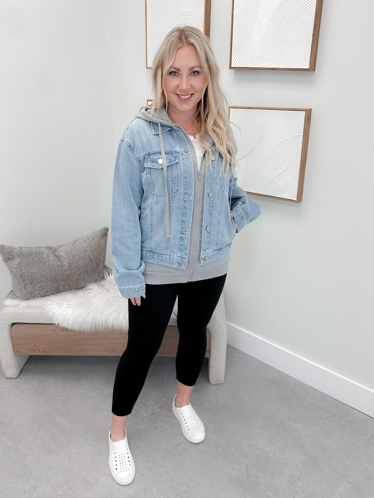 Darby Layered Look Denim Jacket by Risen