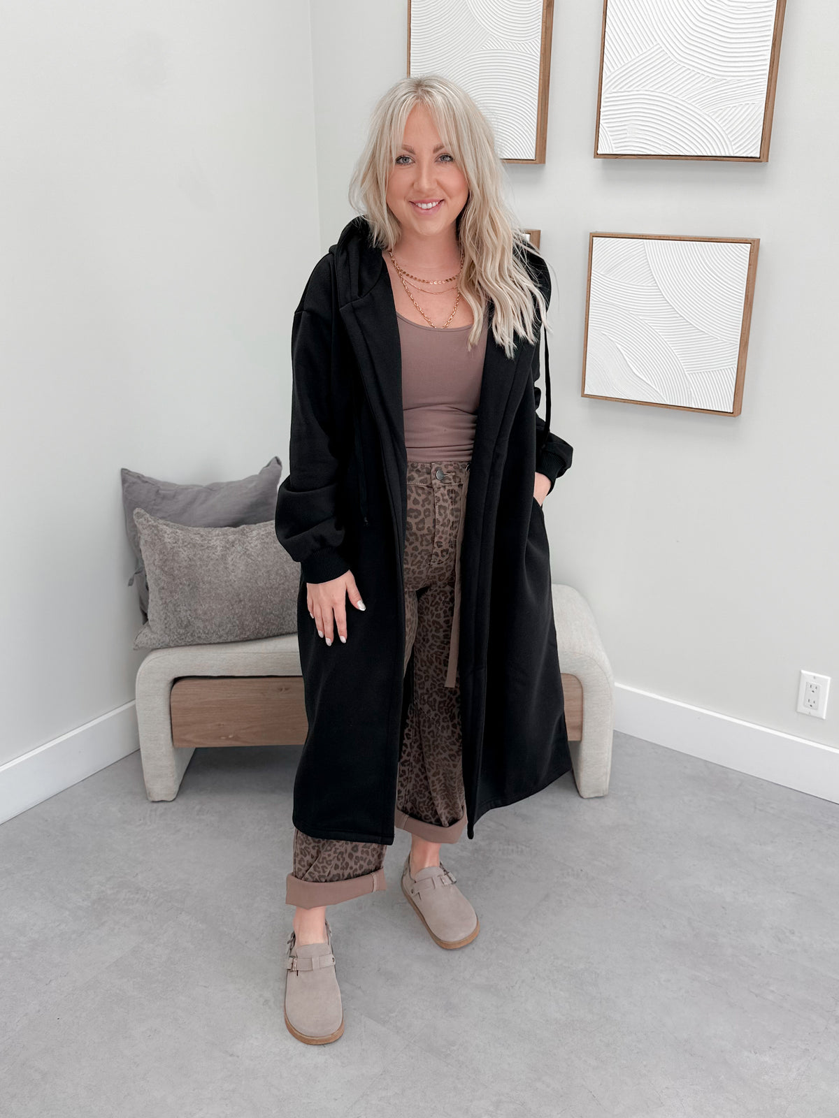Harmony Hooded Cardigan in Black