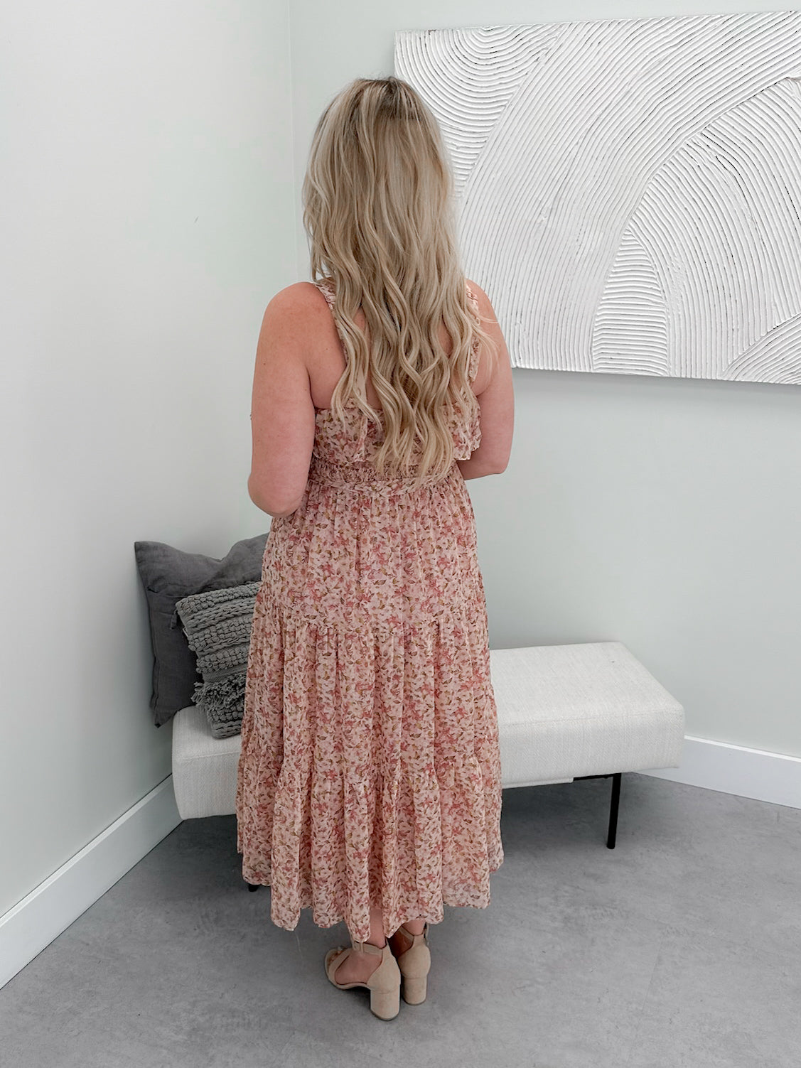 Loved Floral Dress in Dusty Pink