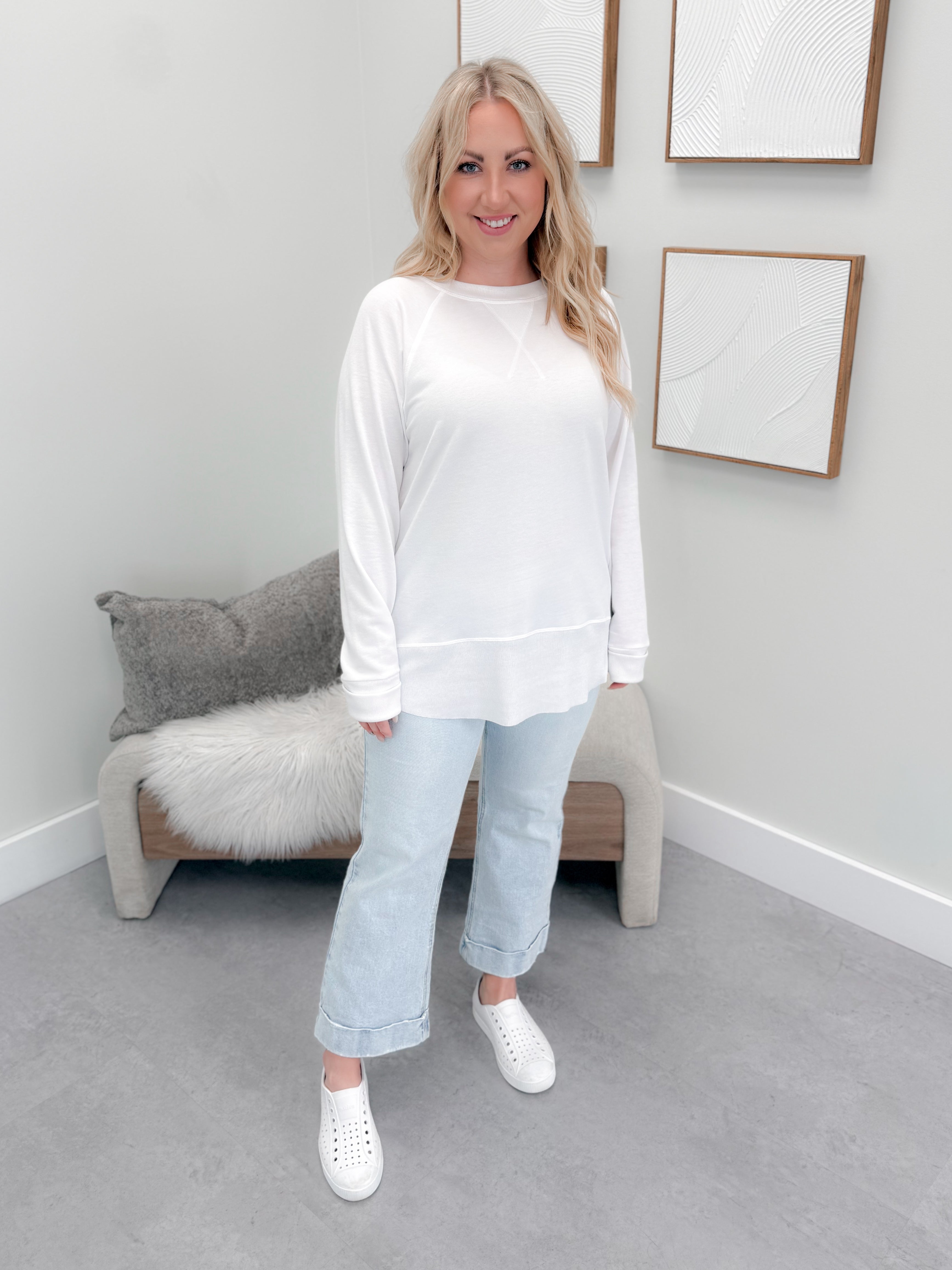 707 Long Sleeve in White by Twenty Nine The Label