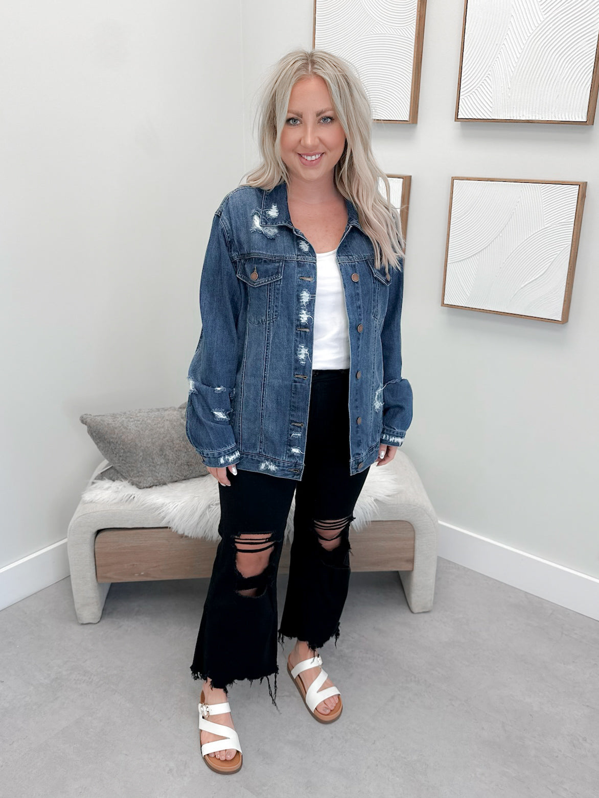 Kerry Boyfriend Jean Jacket in Medium Wash