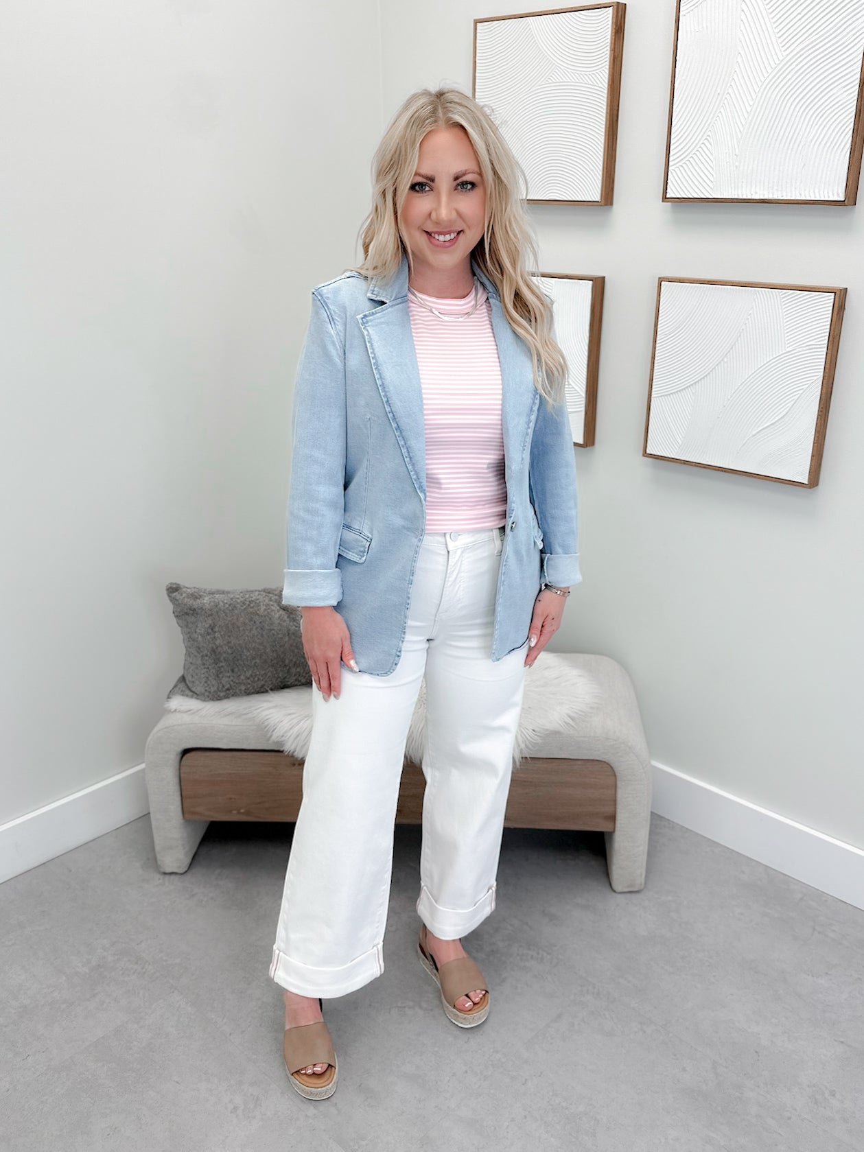 Arlo Denim Blazer in Light Wash
