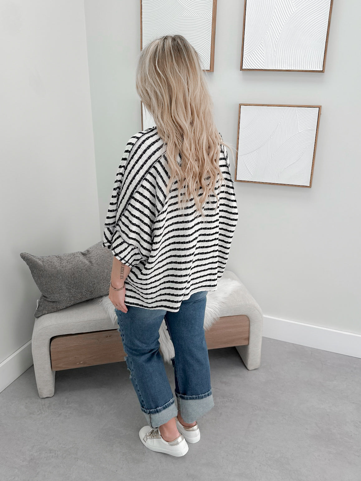 Scout Striped Tee in Navy