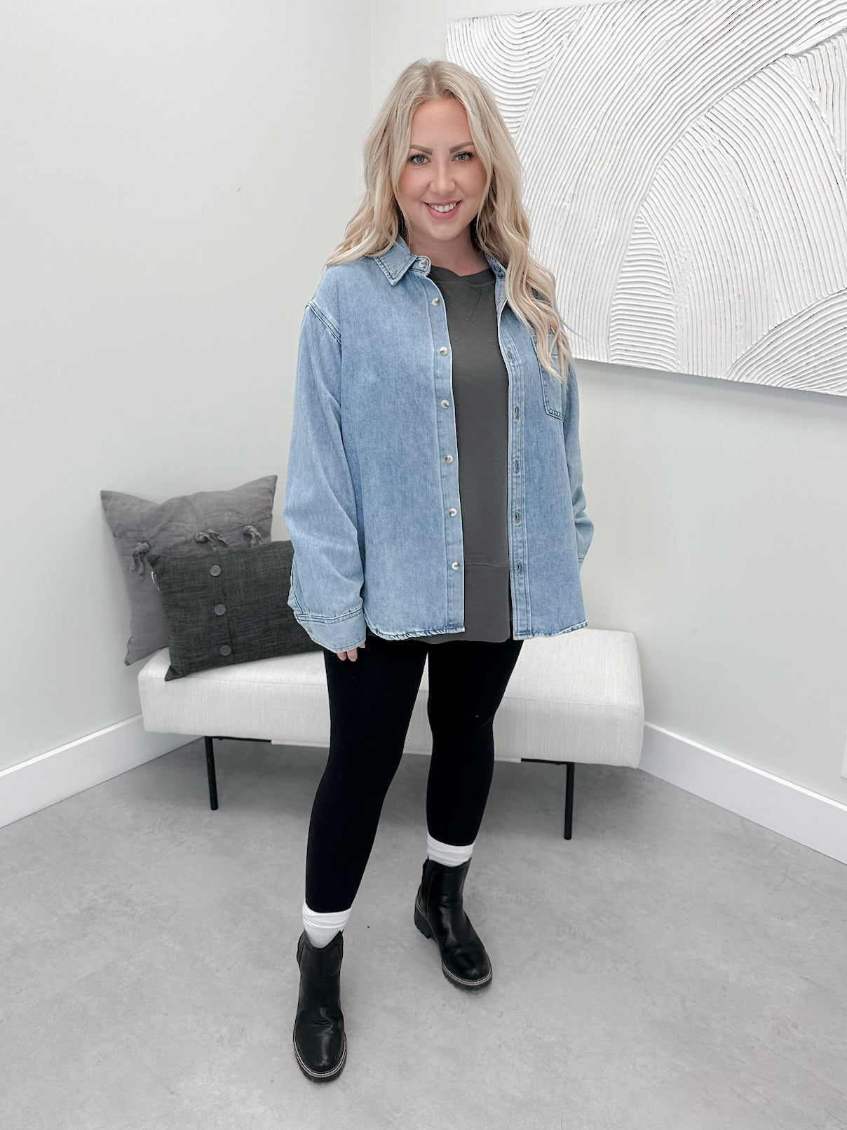 Asher Denim Button Down