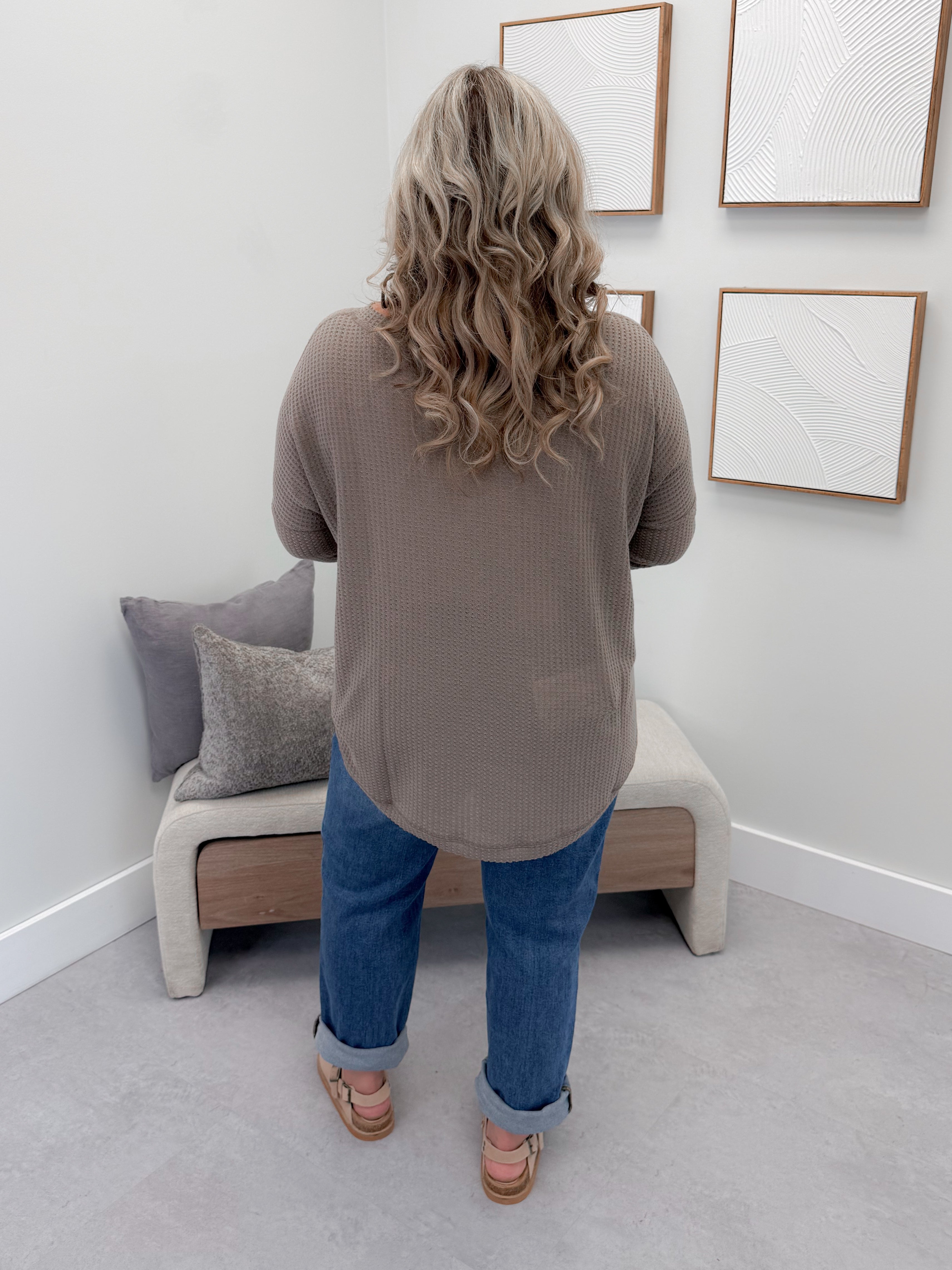 Whitney Waffle Long Sleeve in Mocha