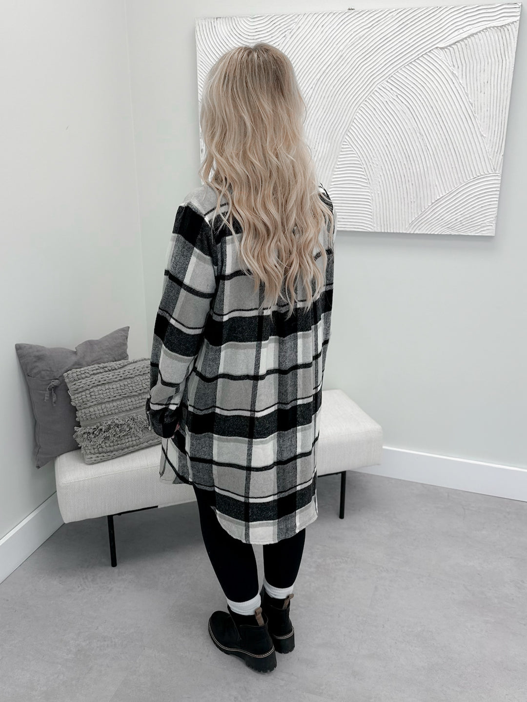 Brooklyn Shacket in Black Plaid